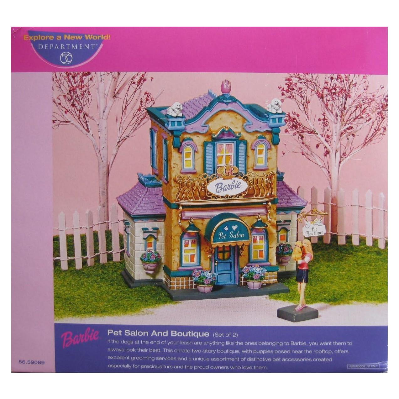 Salón de Mascotas Barbie 2003 - Department 56 con Luces