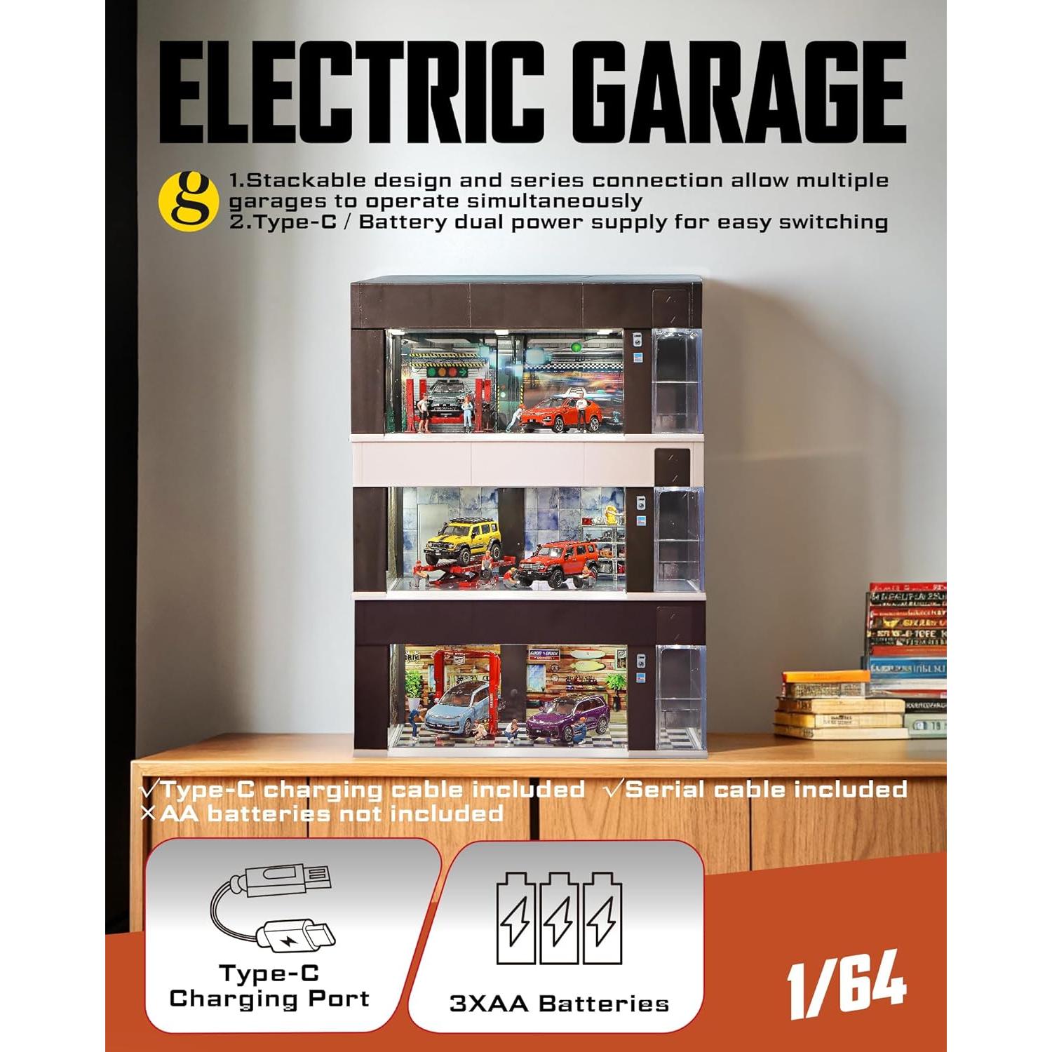 Estuche de exhibición MOCBURIKU 1:64 con luces LED y control por voz