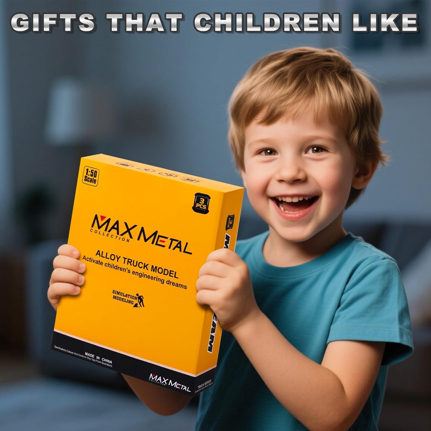 Vehículo de Construcción MING ZE 1:50 - Camión Mezclador, Excavadora y Volquete