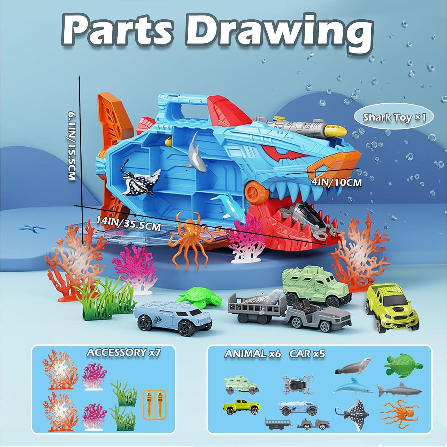 Juguete de Tiburón y Animales Marinos Frontoytall 18 Piezas