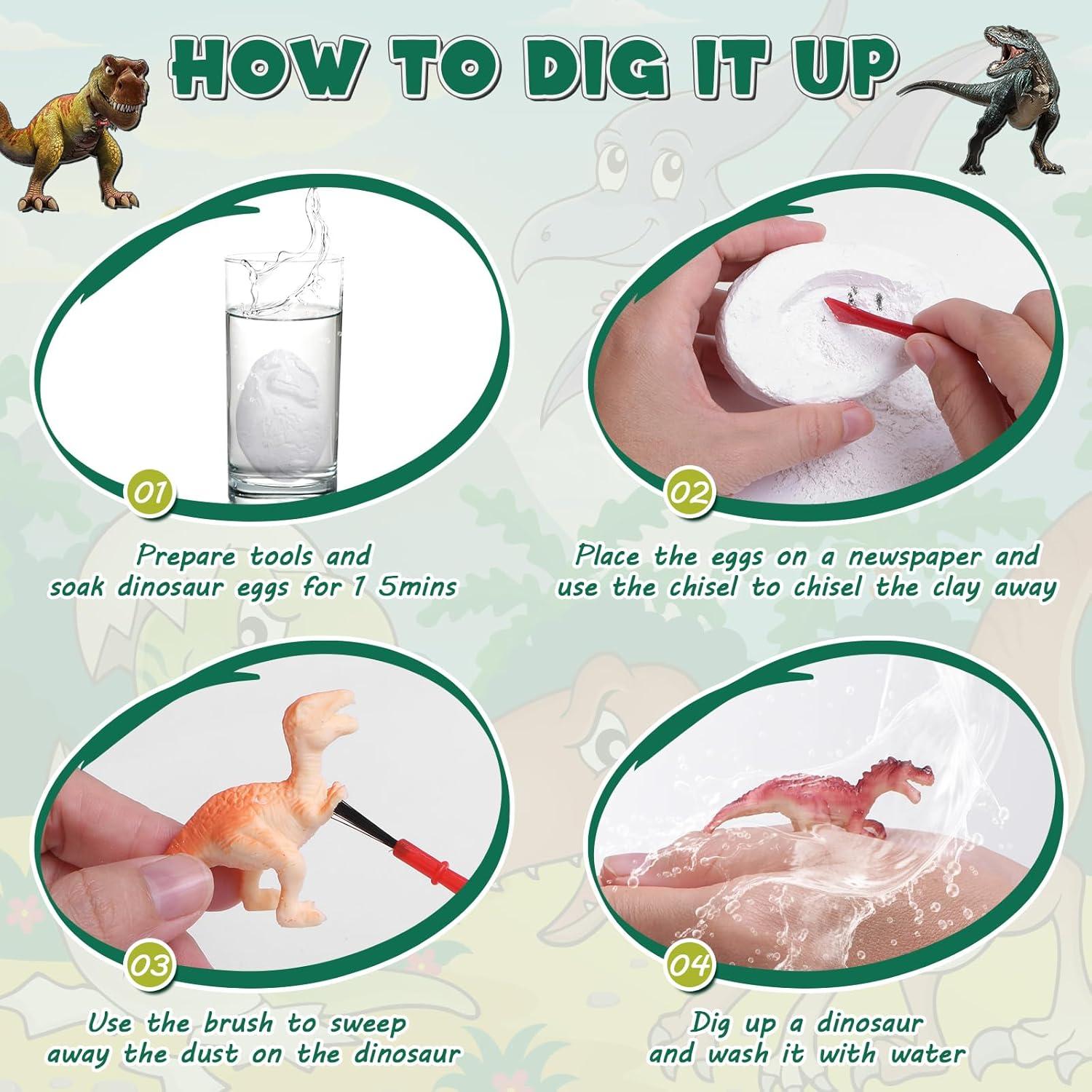 Kit de Excavación de Dinosaurios Kolegend - 12 Huevos + Libro