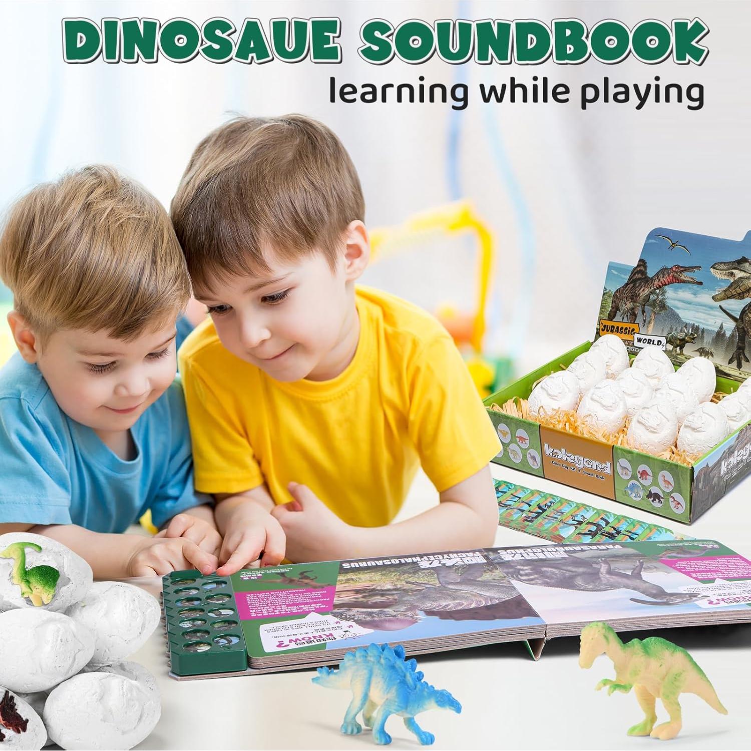 Kit de Excavación de Dinosaurios Kolegend - 12 Huevos + Libro