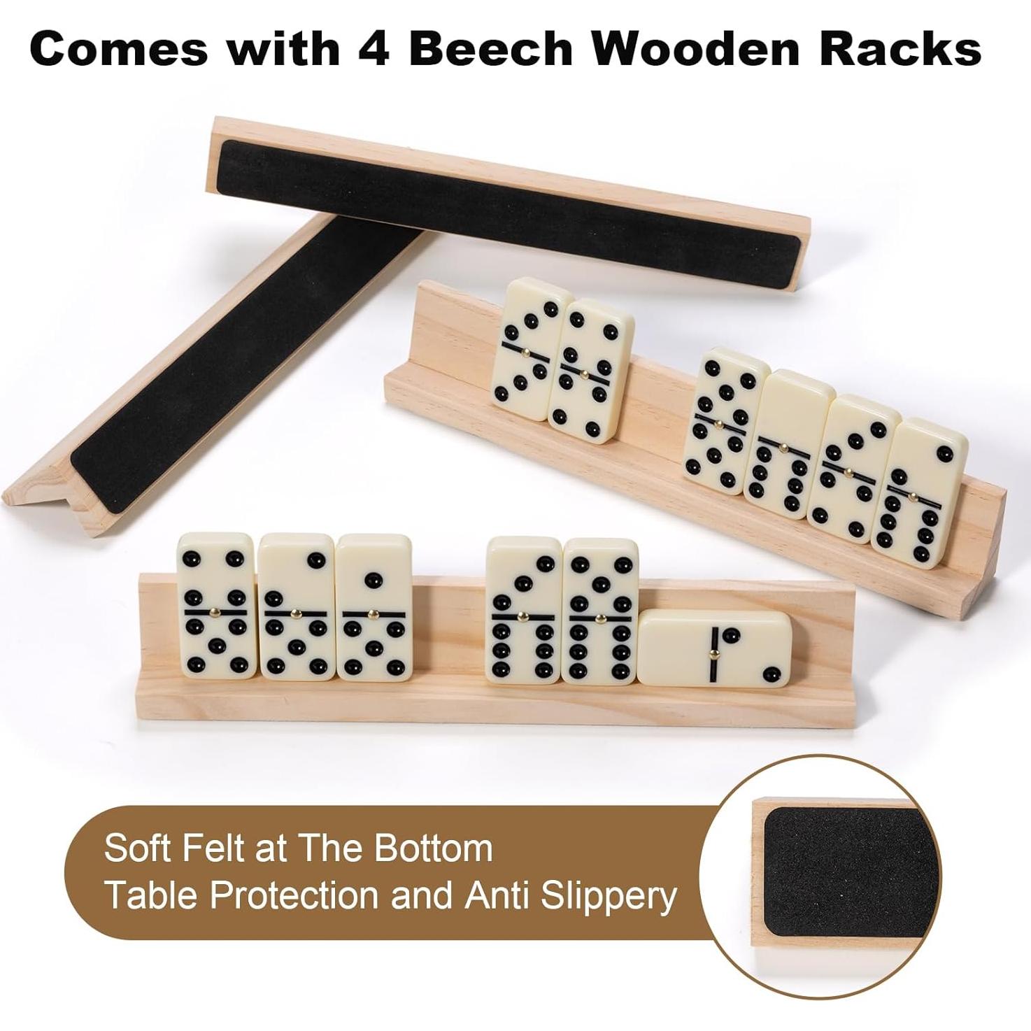 Juego de Dominó OZFRHO Doble 6 con 28 Fichas y Soportes