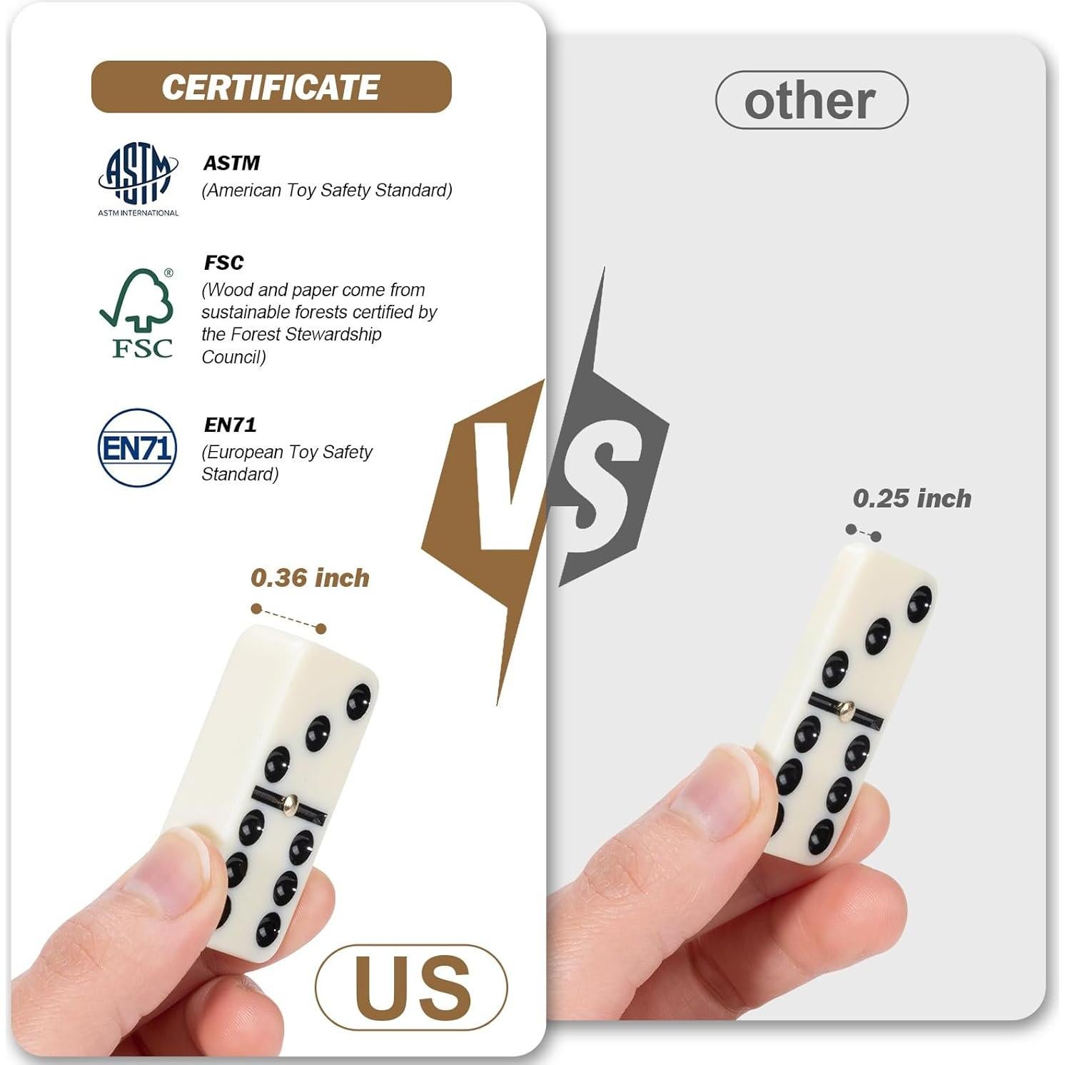 Juego de Dominó OZFRHO Doble 6 con 28 Fichas y Soportes