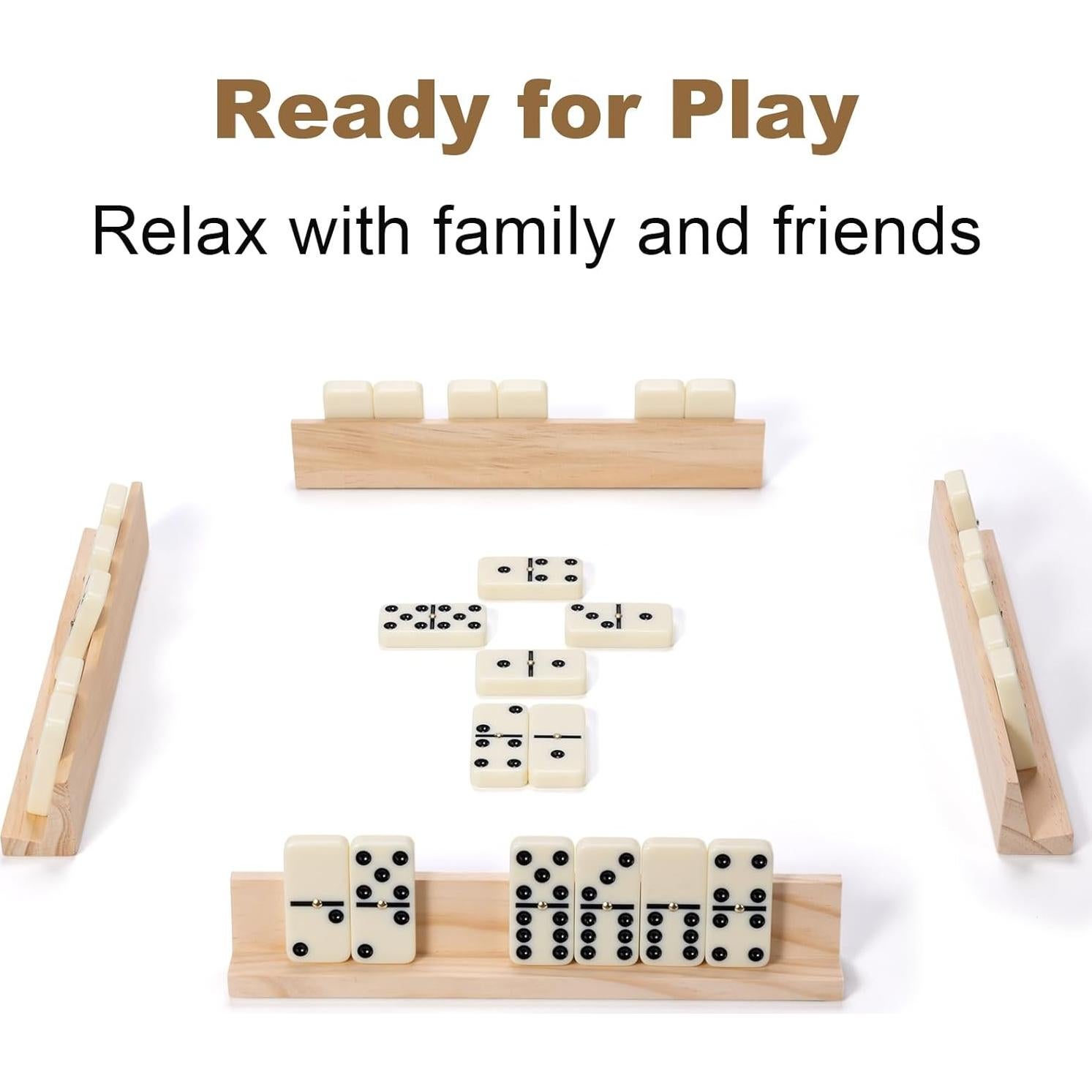 Juego de Dominó OZFRHO Doble 6 con 28 Fichas y Soportes