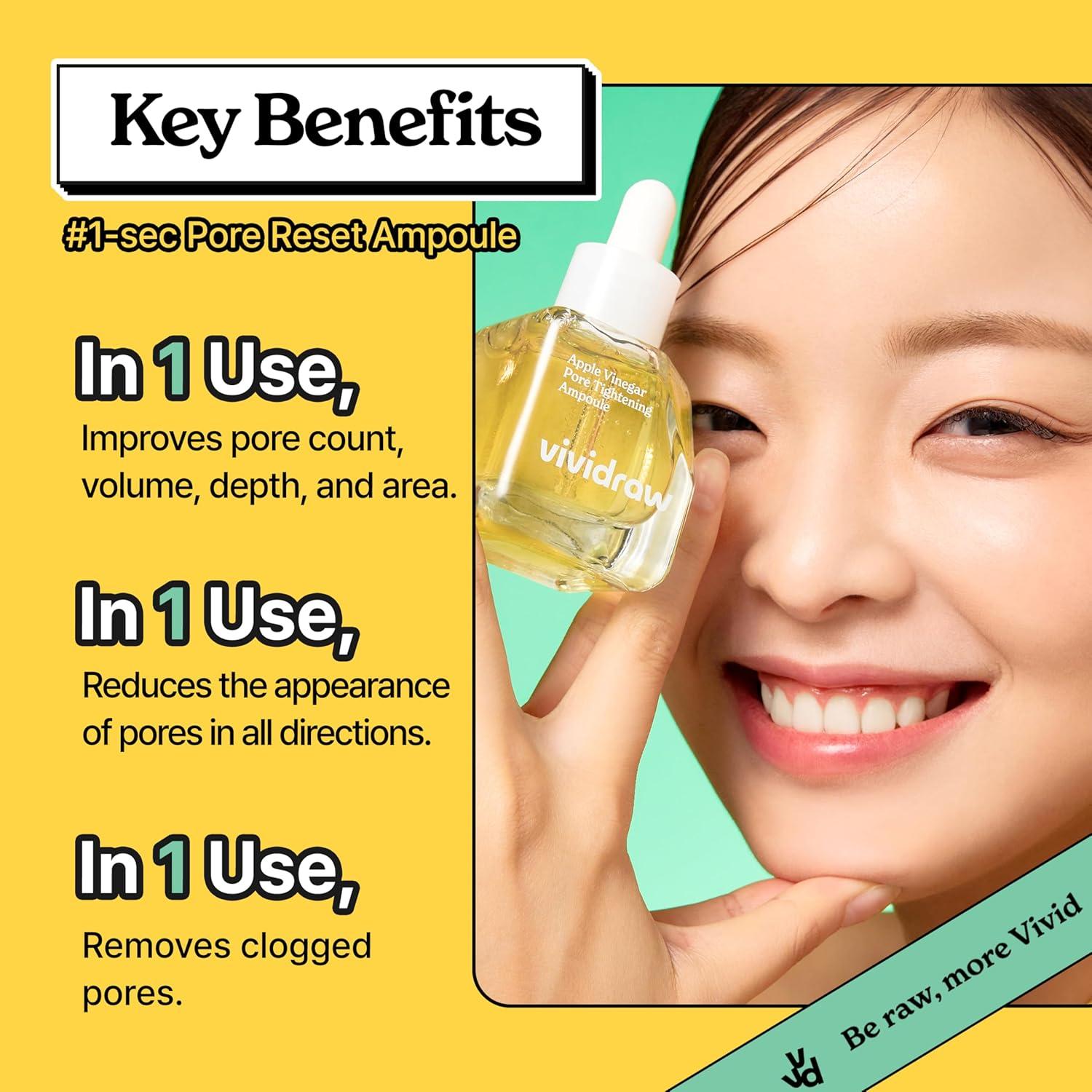 Suero Facial Vividraw Vinagre de Manzana 40ml - Cierre de Poros