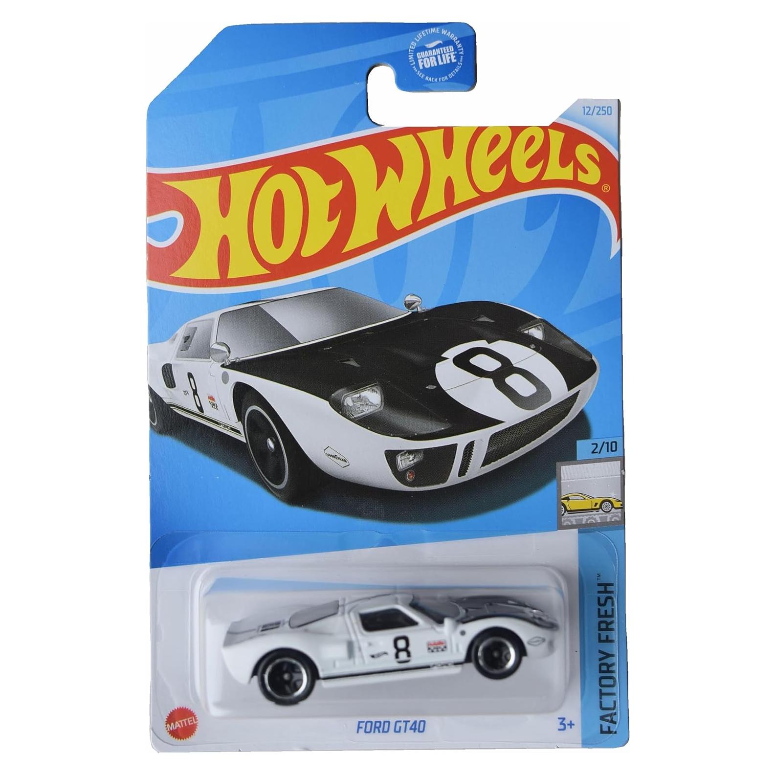 Auto de colección Hot Wheels Ford GT40 Blanco 1:64
