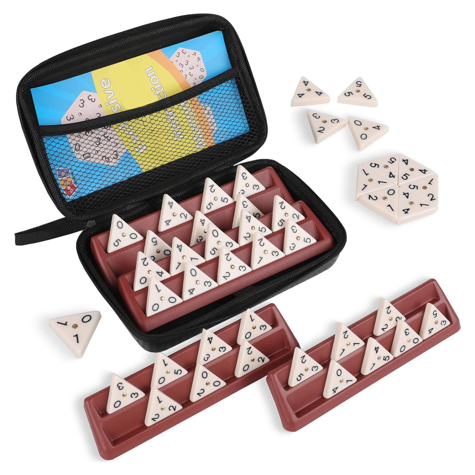 Juego de Dominó Triangular Doreimi con 56 Fichas y Spinners