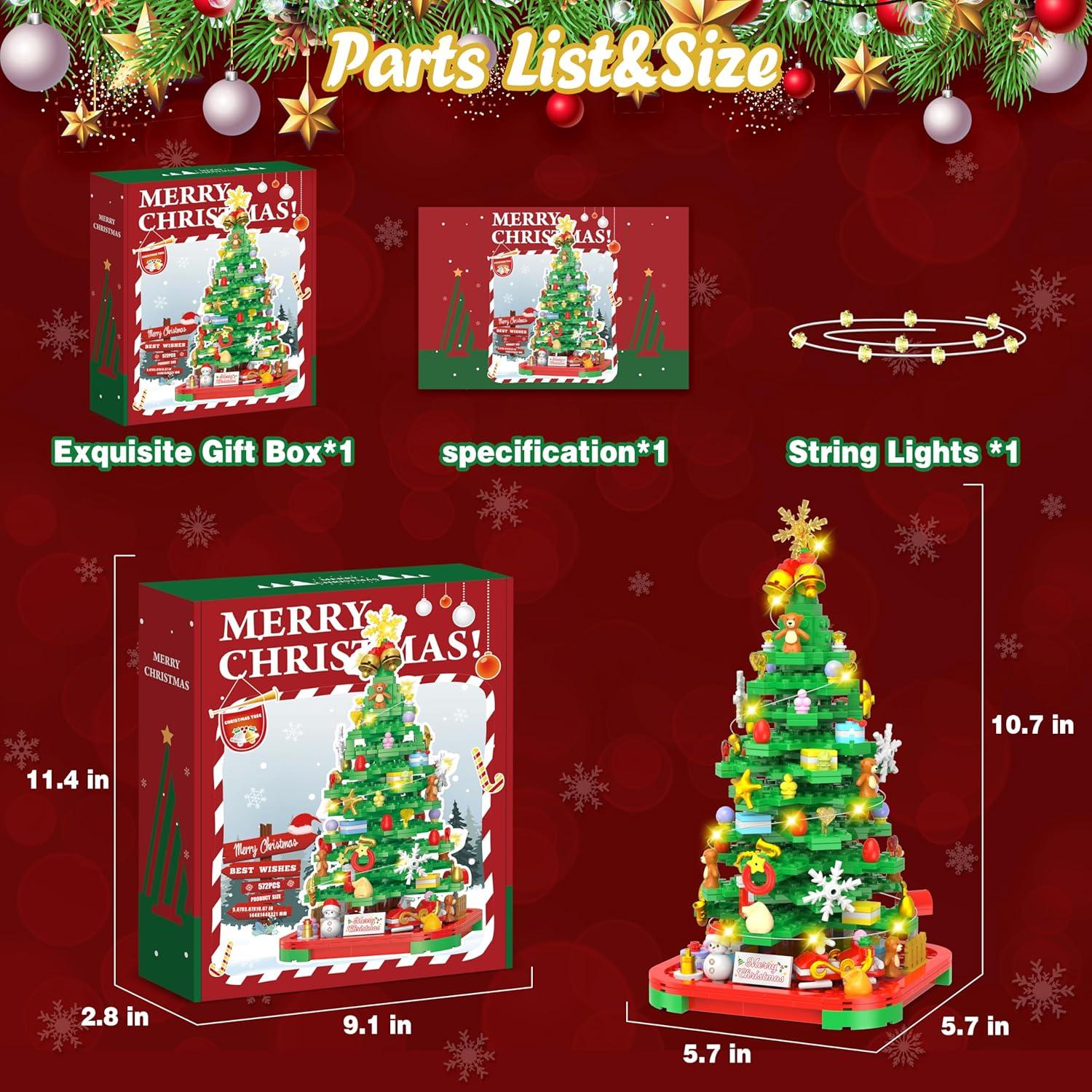 Kit de Bloques de Construcción Árbol de Navidad Alagoo 572 Piezas