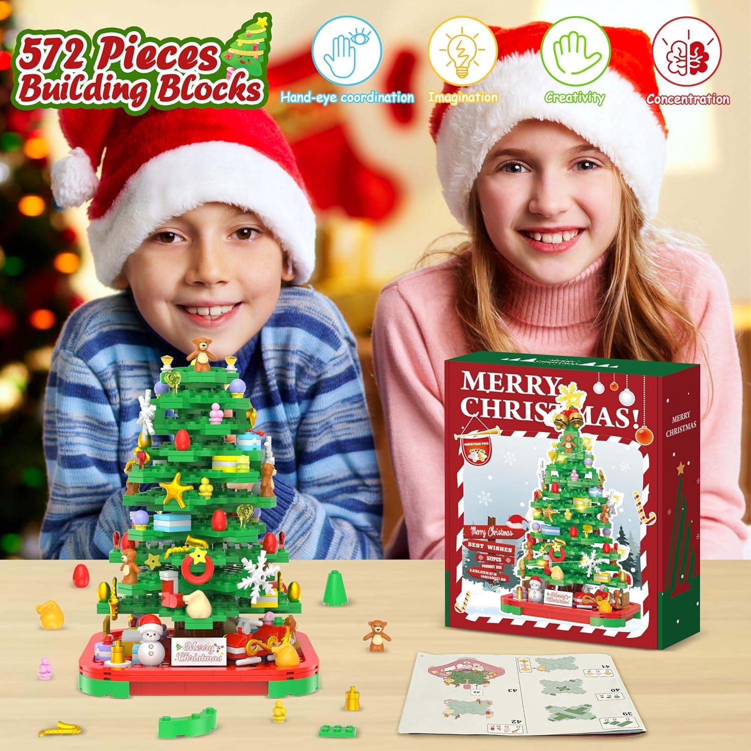 Kit de Bloques de Construcción Árbol de Navidad Alagoo 572 Piezas