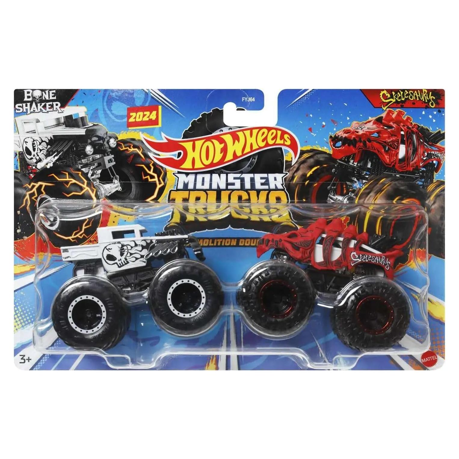 Hot Wheels Monster Trucks 2-pack Bone Shaker vs Skelesaurus