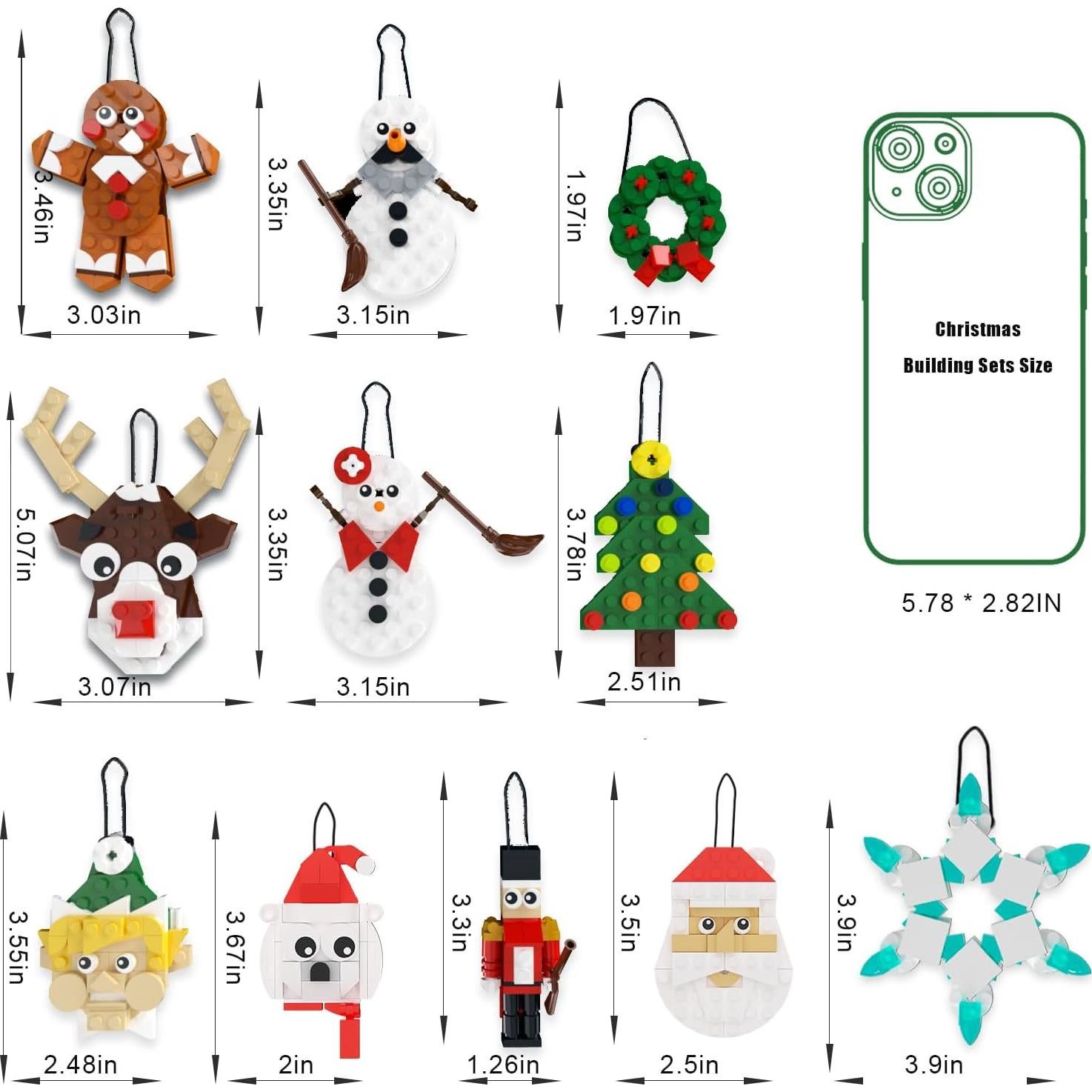 Adorno de Árbol de Navidad Tenhorses 11-en-1 con Cuerda