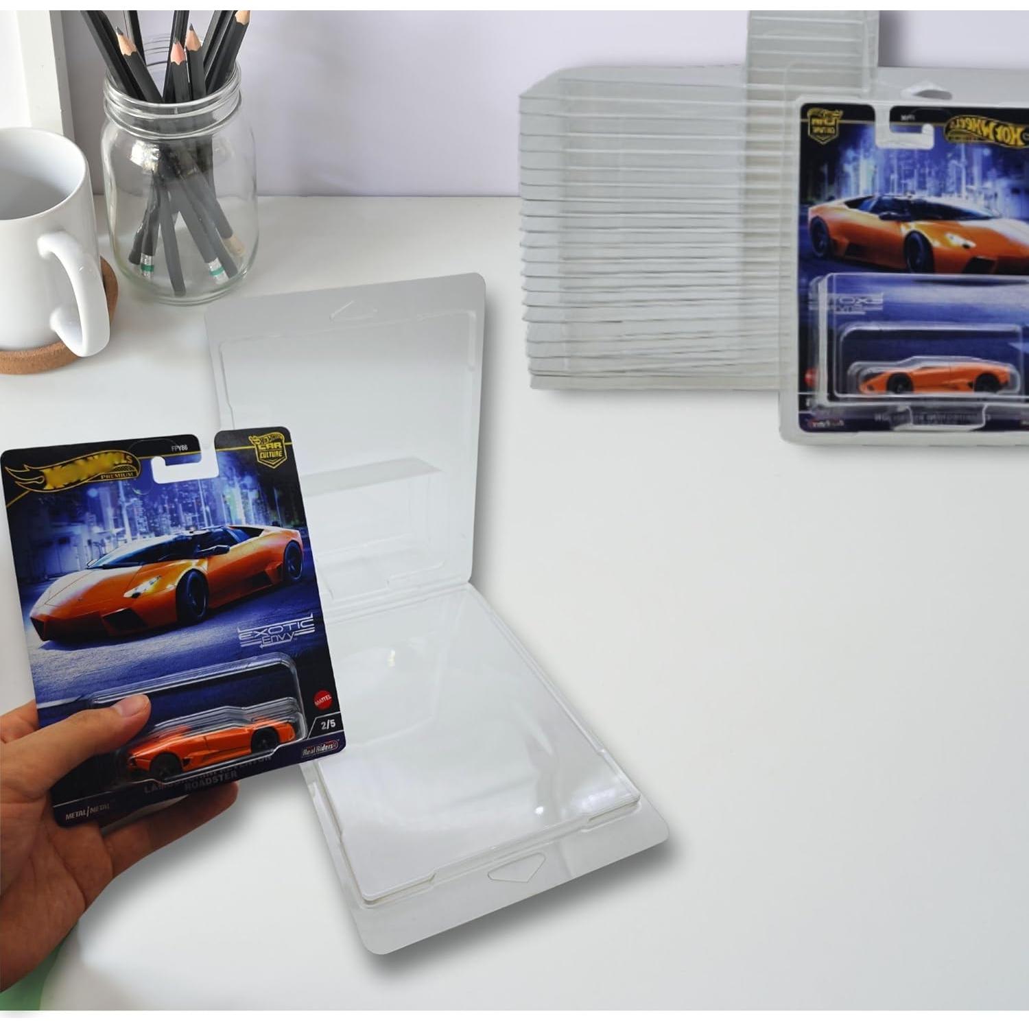 20 Cajas Protectoras para Hot Wheels - Almacenamiento Plegable 16.5x13.3 cm