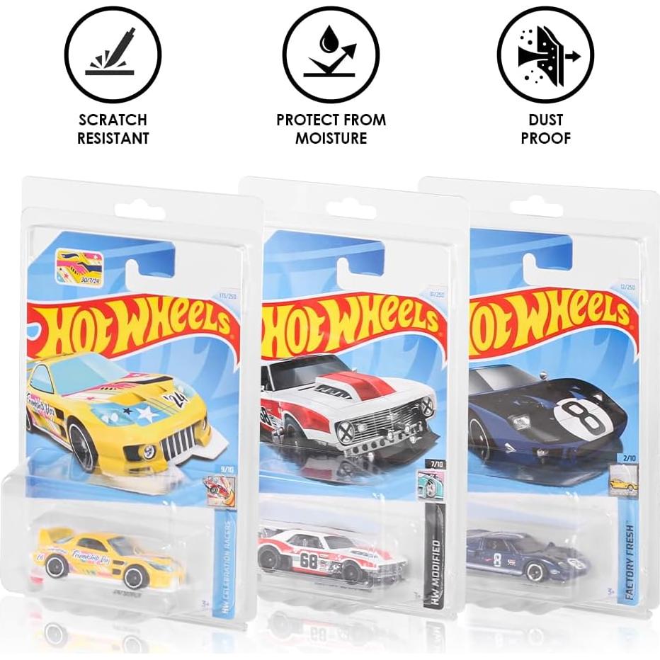 Baskiss 36 Fundas Protectores Transparentes para Coches Coleccionables