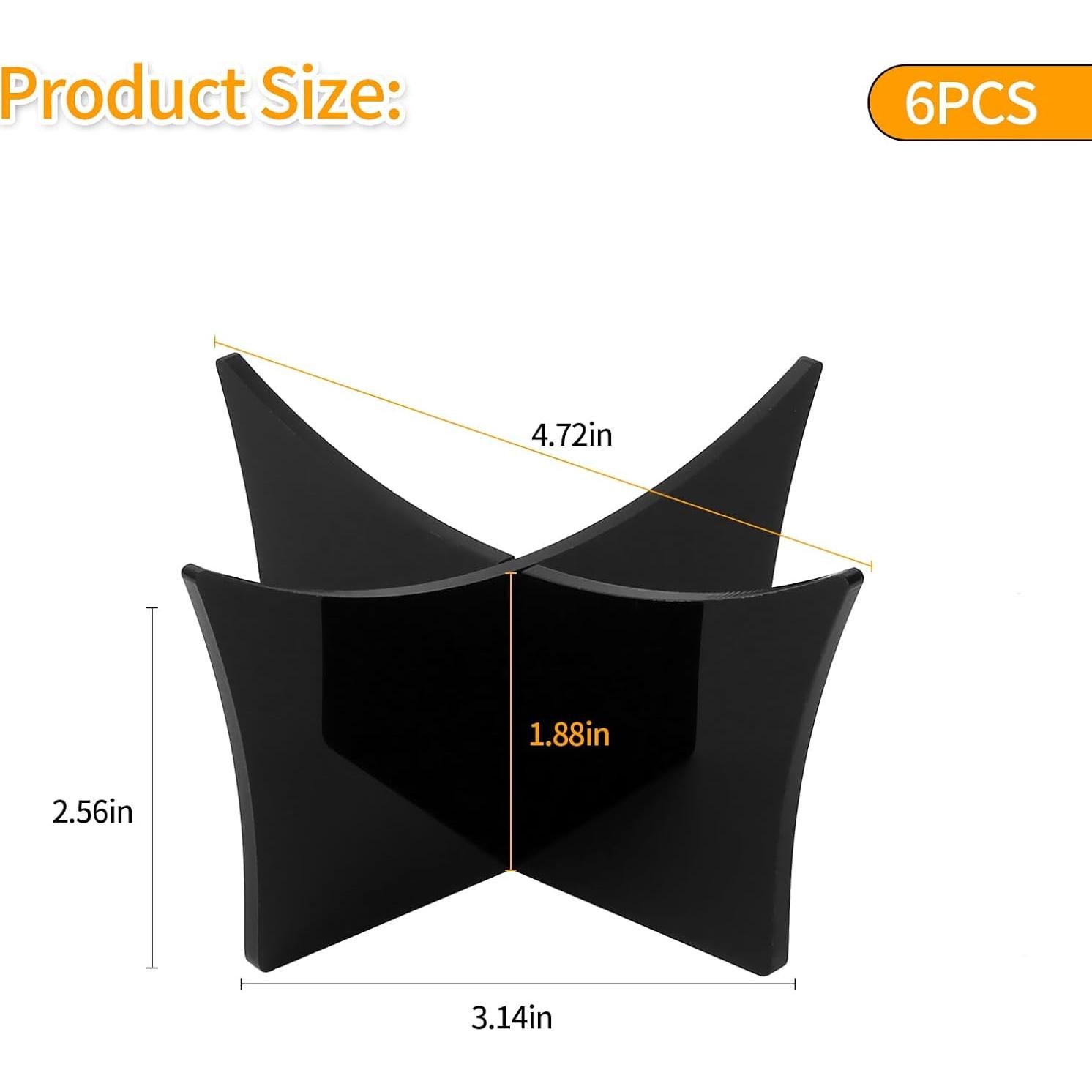 Soporte de Pelota Acrílico Vefungyan 6pcs Negro