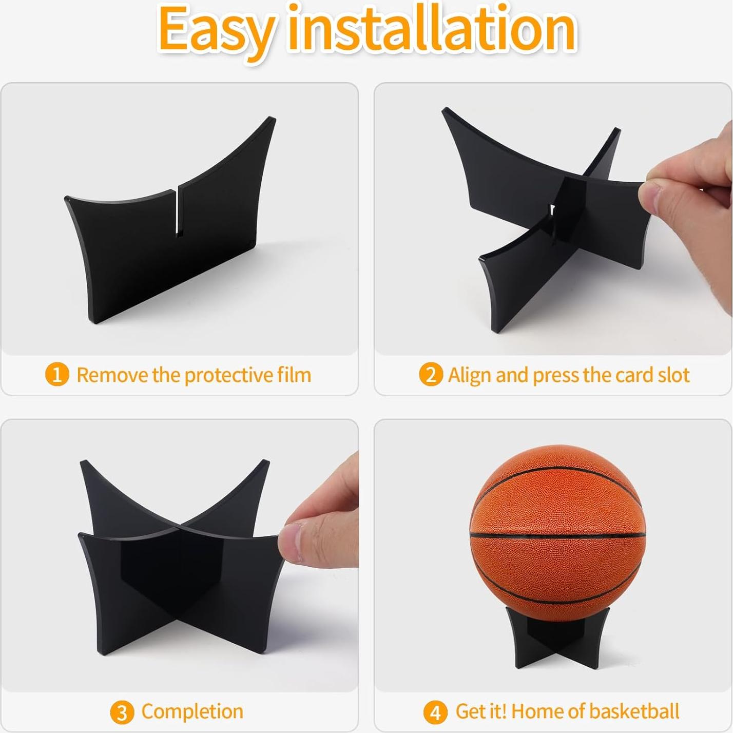 Soporte de Pelota Acrílico Vefungyan 6pcs Negro