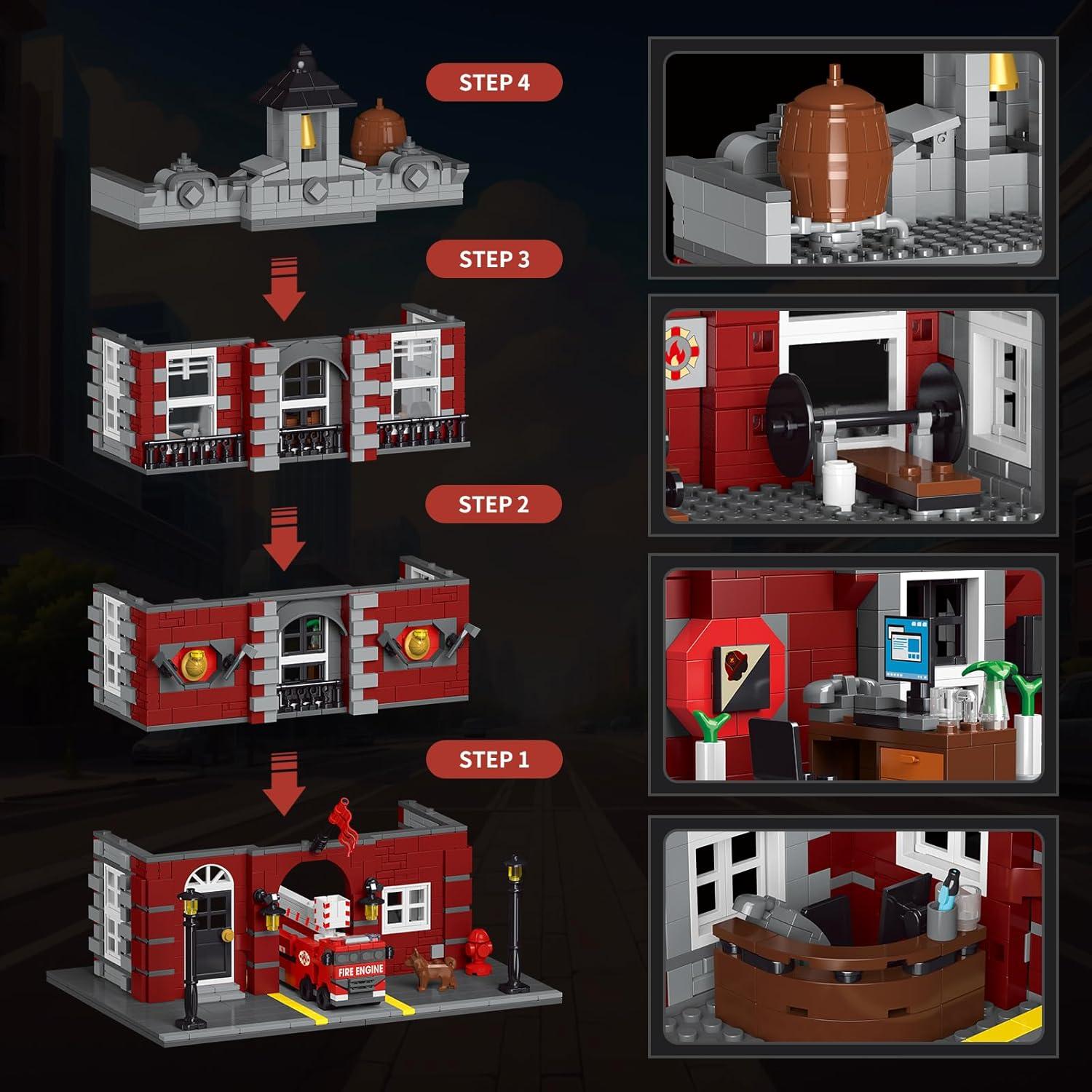 Juego de Construcción de Bomberos HSANHE 1823 Piezas