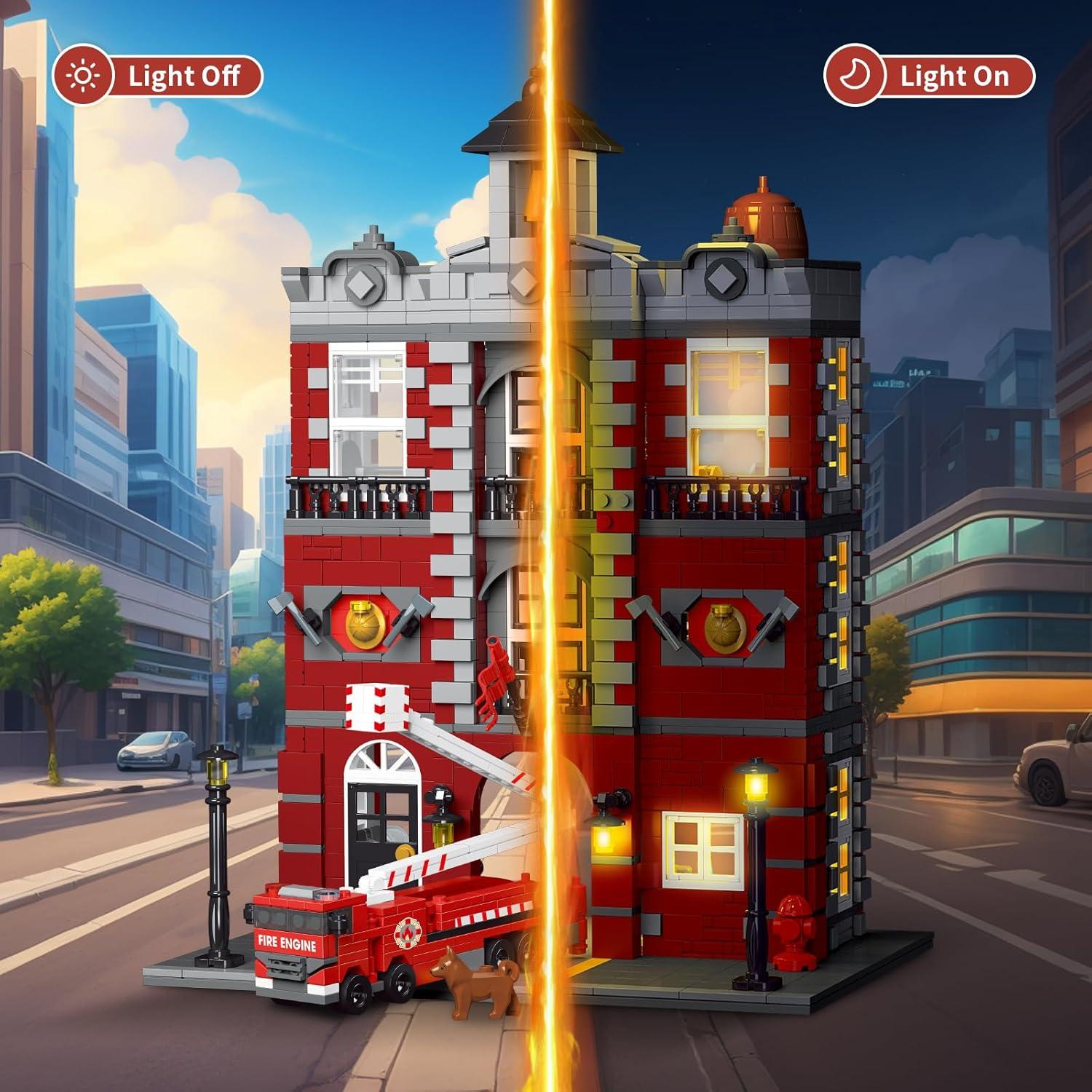 Juego de Construcción de Bomberos HSANHE 1823 Piezas