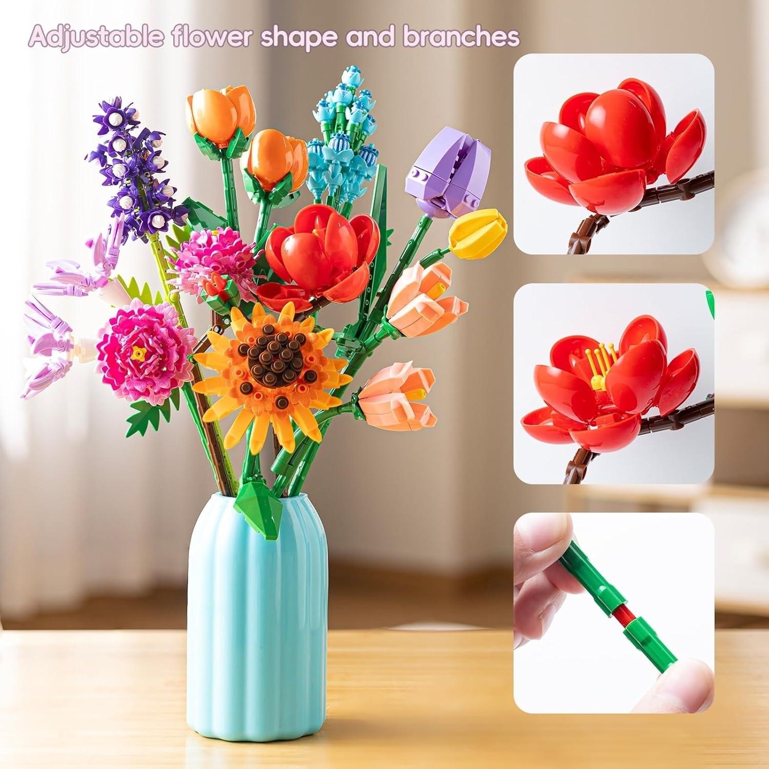 Conjunto de Bloques de Construcción de Flores Sawaruita - 1006 Piezas