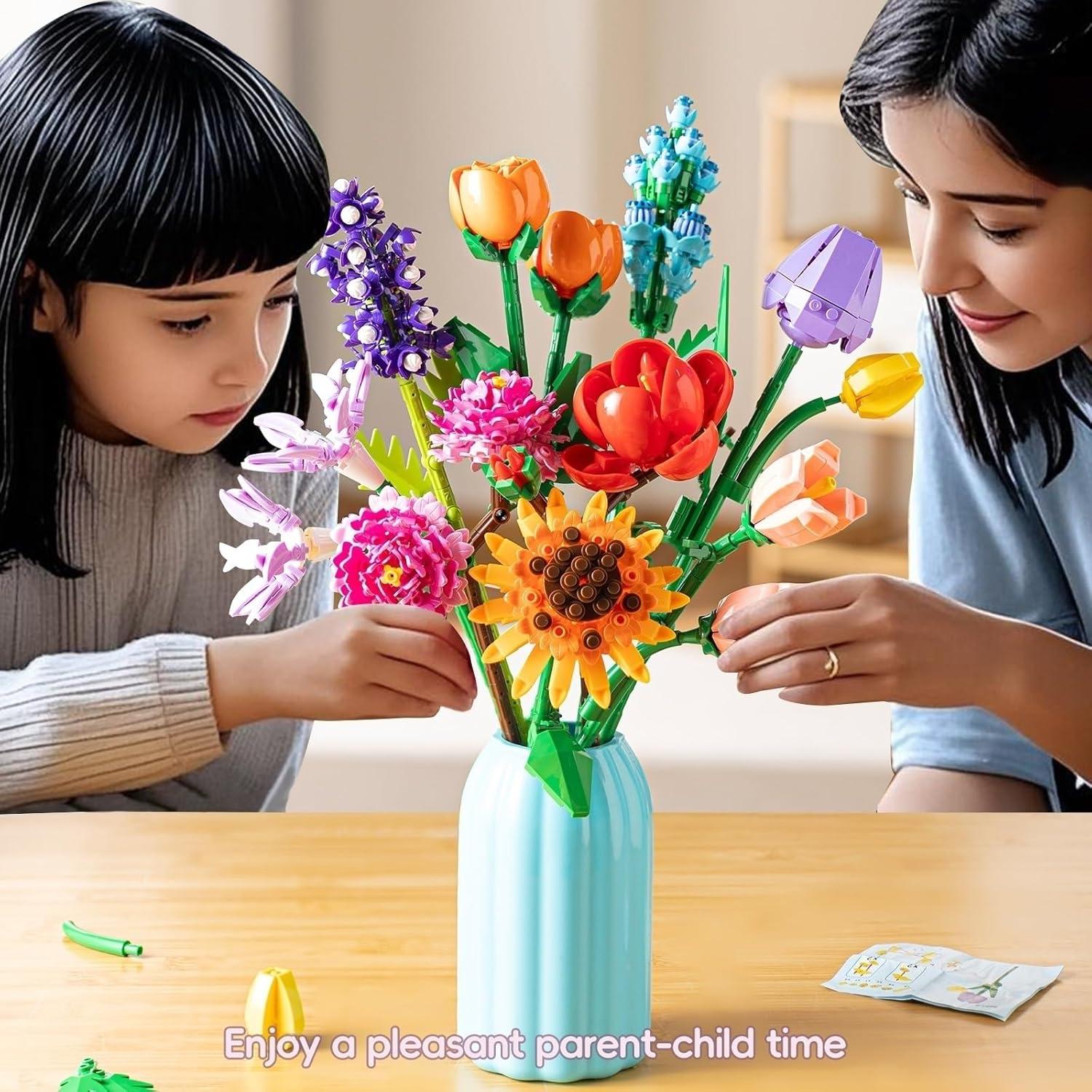 Conjunto de Bloques de Construcción de Flores Sawaruita - 1006 Piezas