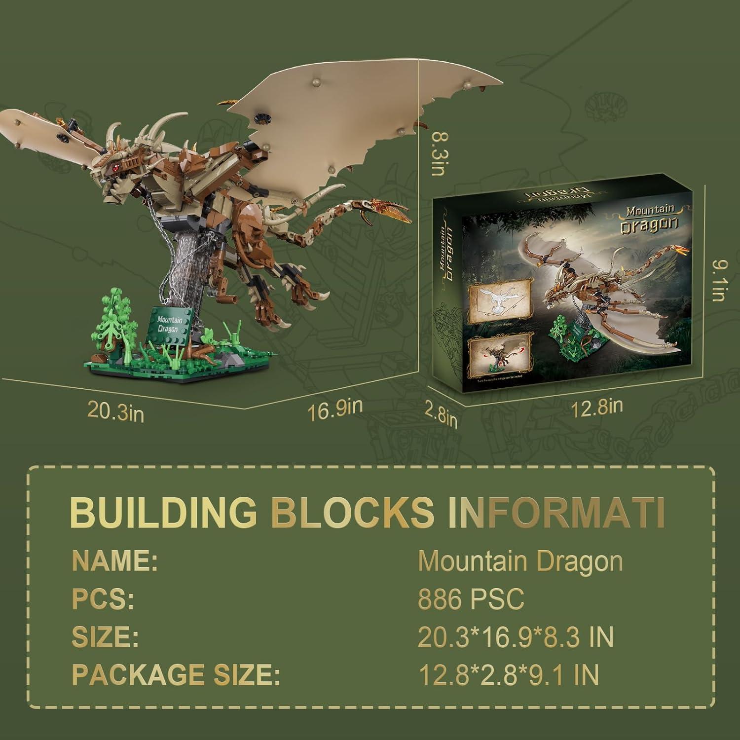 Set de Bloques de Construcción Dragón Tobocoy 886 Piezas