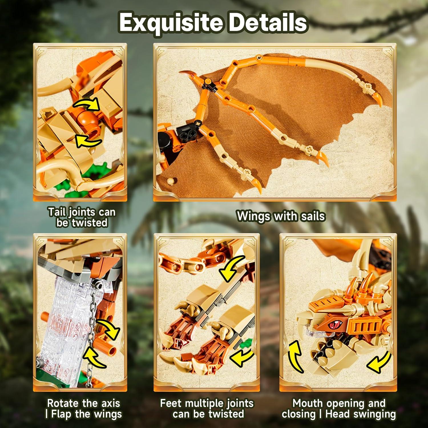 Set de Bloques de Construcción Dragón Tobocoy 886 Piezas