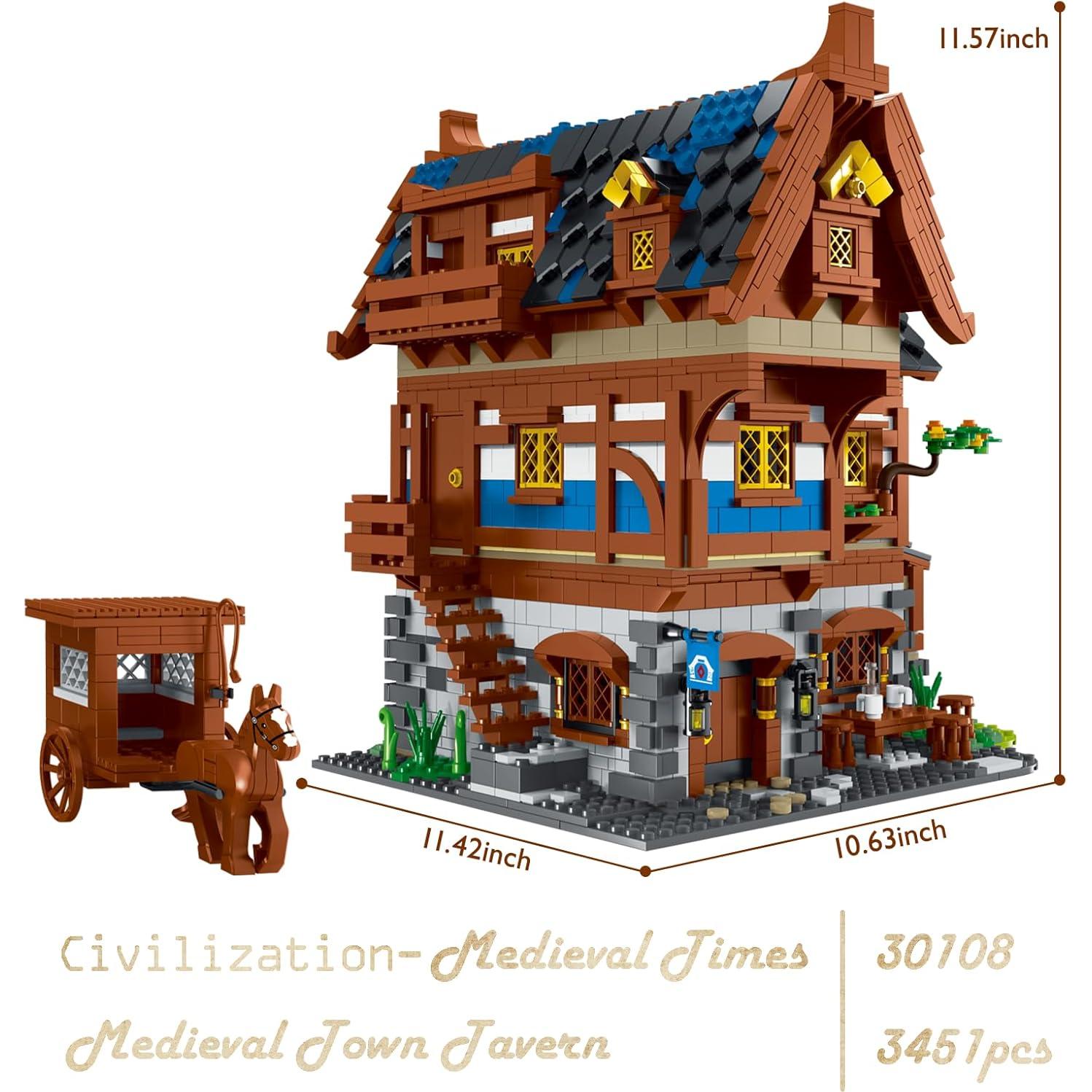 JMBricklayer 30108 Casa Medieval de Construcción 3451 Piezas