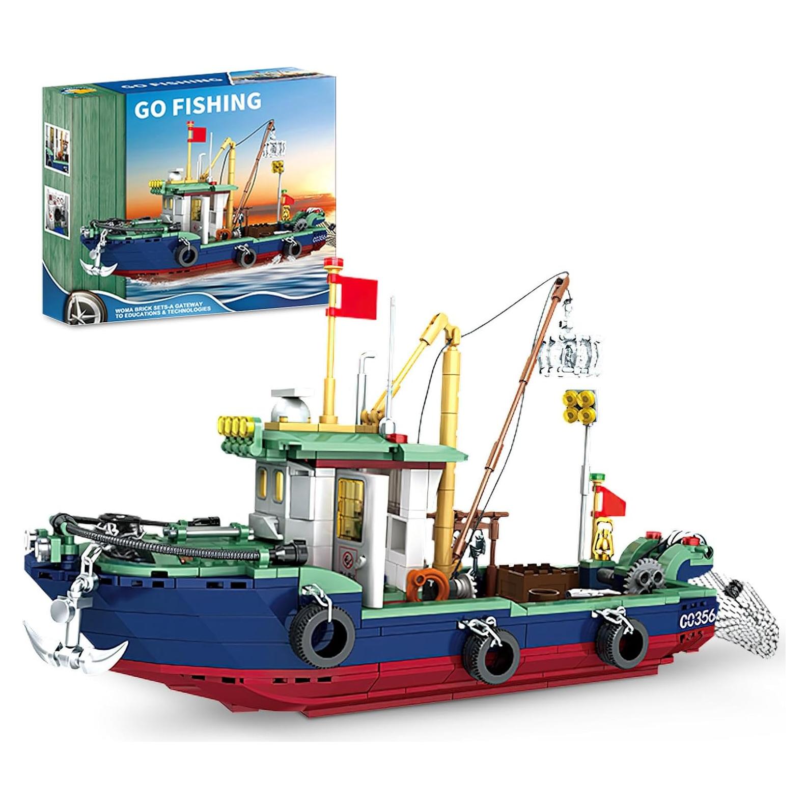 Conjunto de Construcción Barco de Pesca Mov Stone 582 Pcs