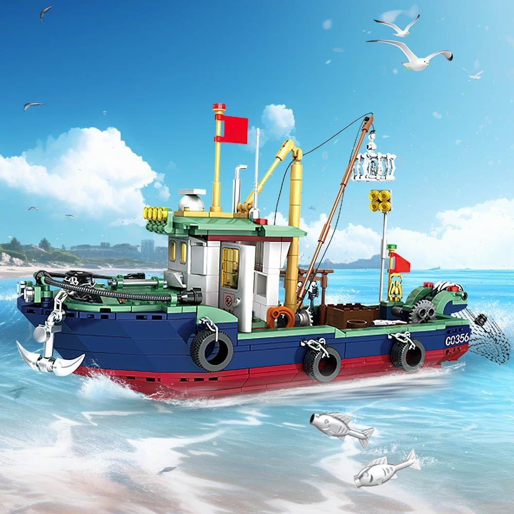 Conjunto de Construcción Barco de Pesca Mov Stone 582 Pcs