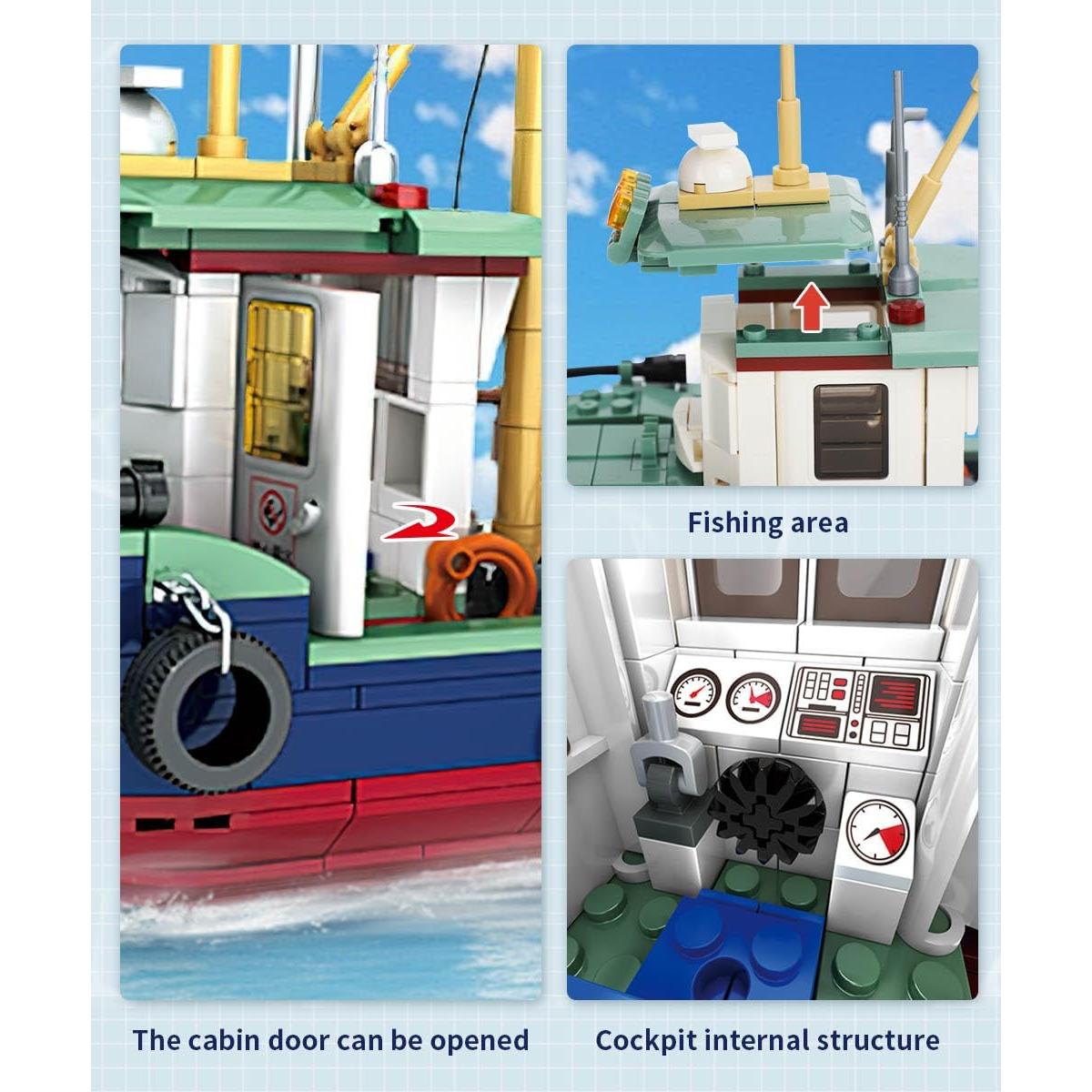 Conjunto de Construcción Barco de Pesca Mov Stone 582 Pcs