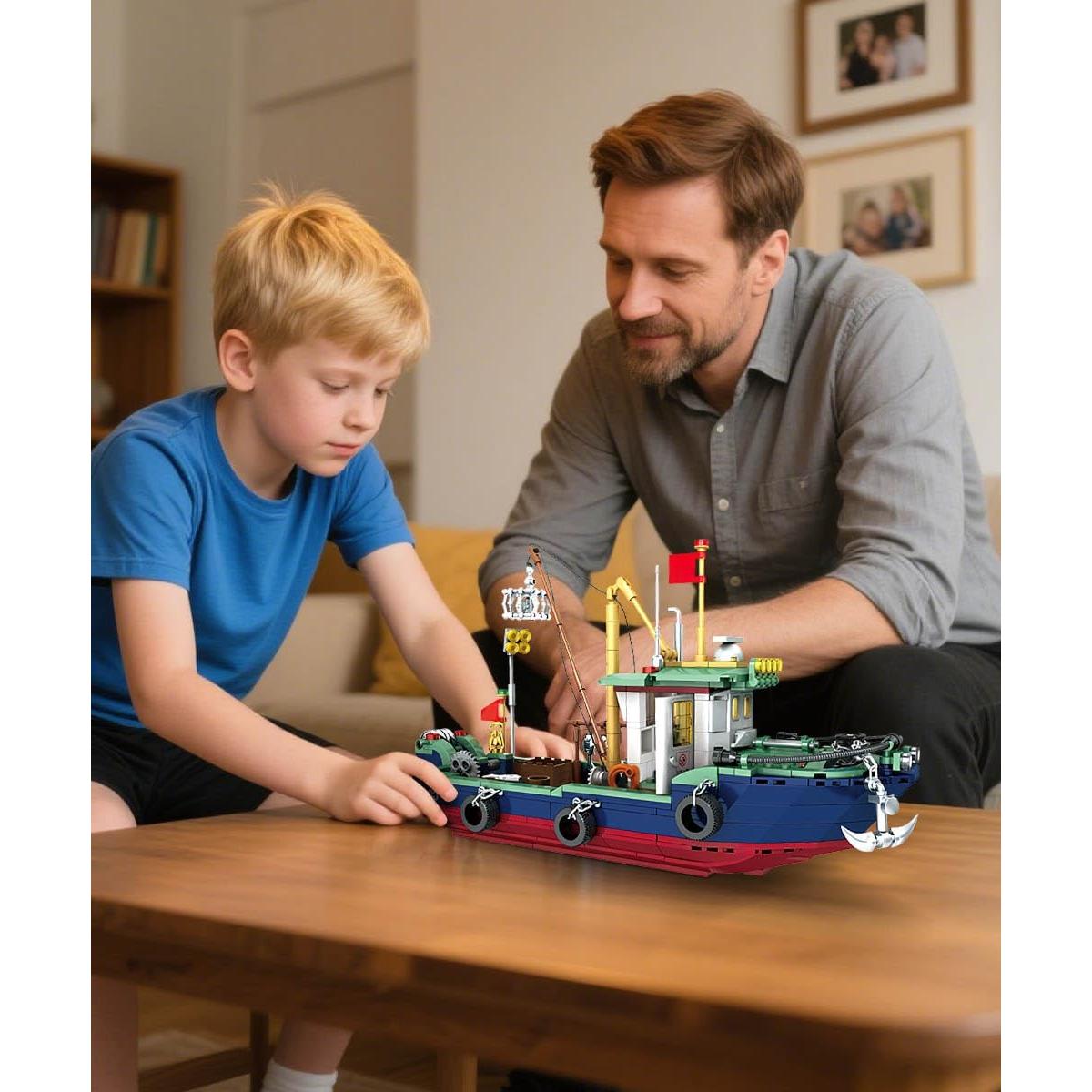 Conjunto de Construcción Barco de Pesca Mov Stone 582 Pcs