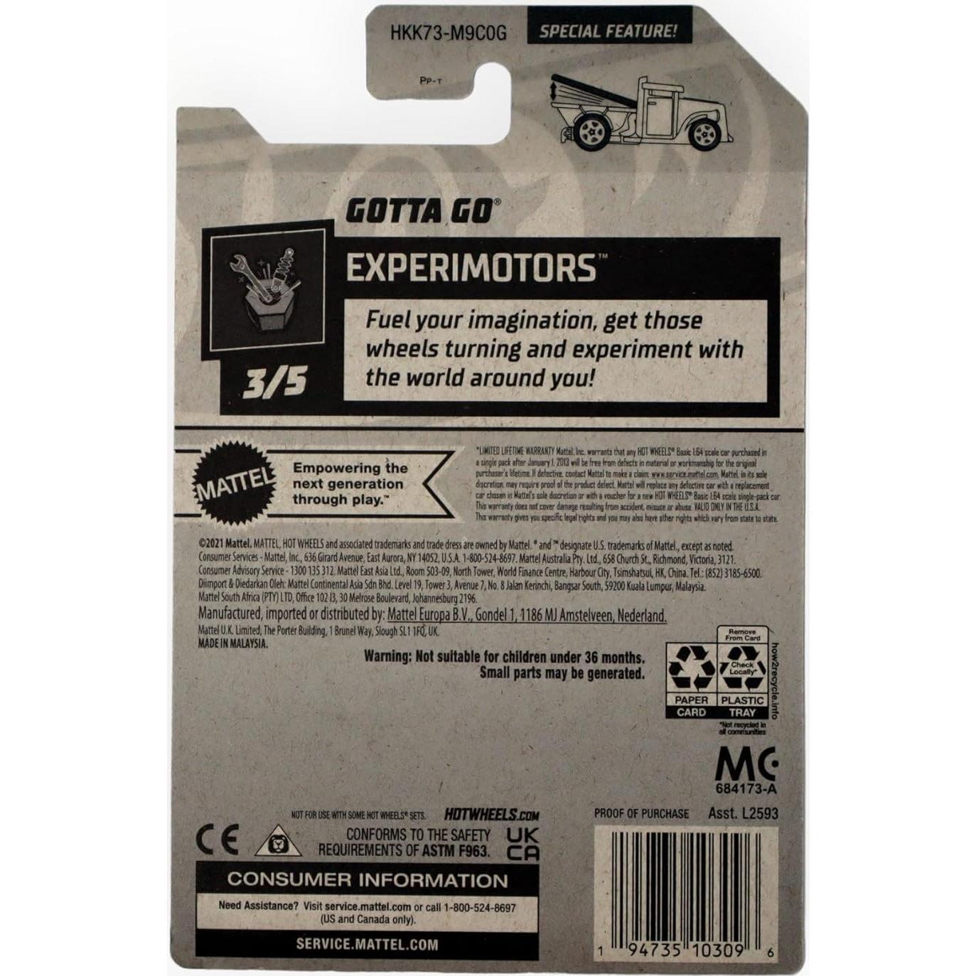 Hot Wheels Gotta Go Experimotors 1:64 Naranja/Blanco