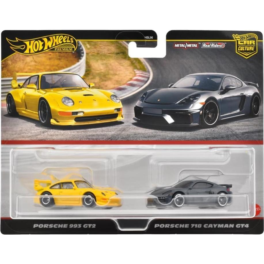 Hot Wheels Porsche 993 GT2 y 718 Cayman GT4 2 Pack Juguete