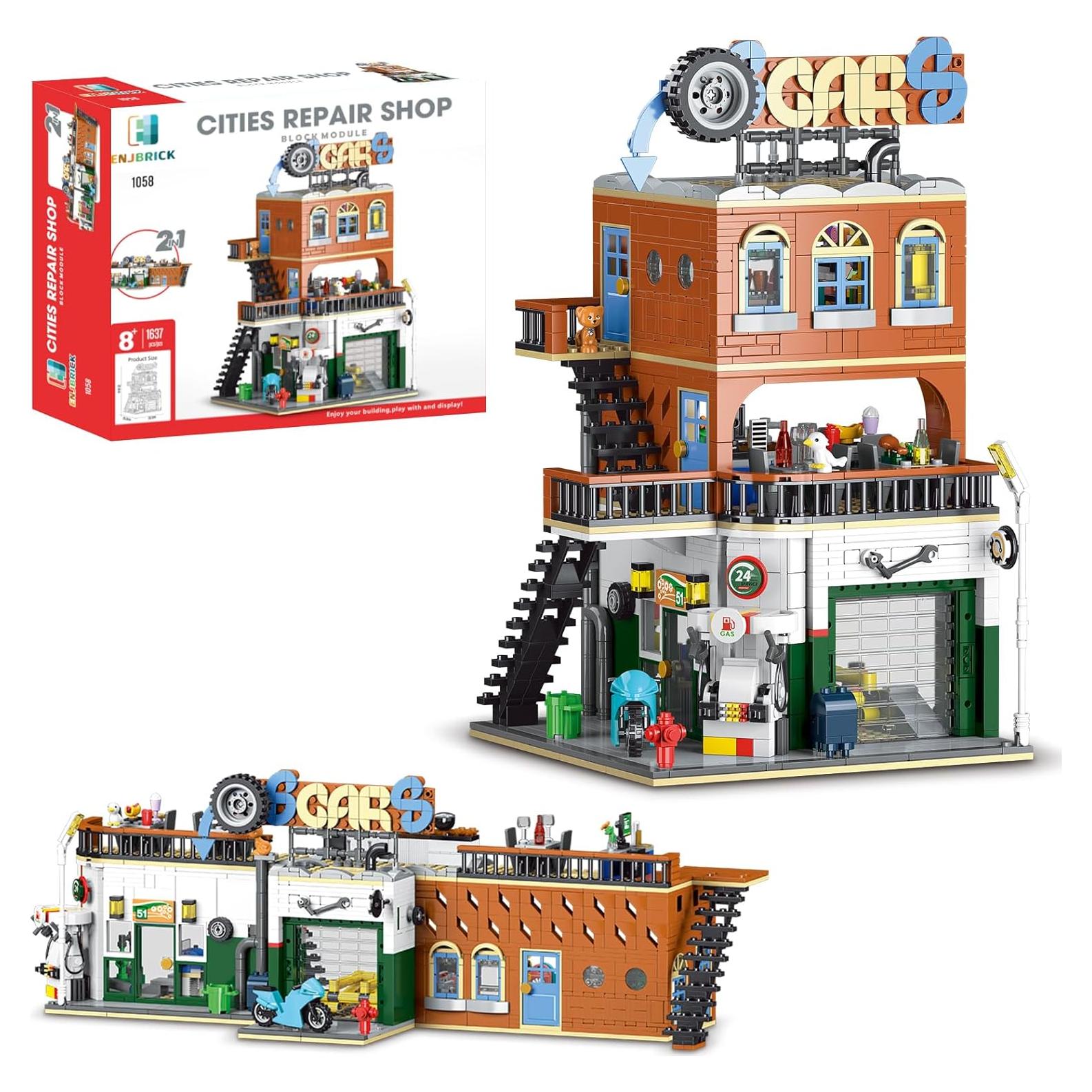 Juego de Construcción Taller de Autos ENJBRICK 1637 Piezas
