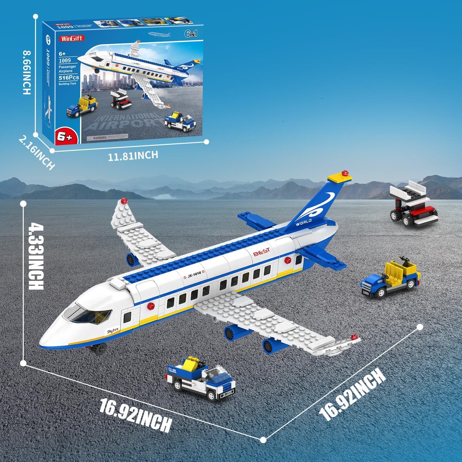 Conjunto de Construcción de Aviones WINGIFT 516 Piezas 6 en 1