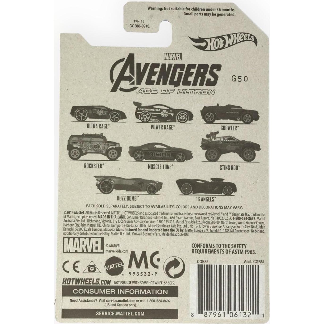 Auto Hot Wheels Vengadores Tono Muscular 1:64 Mattel