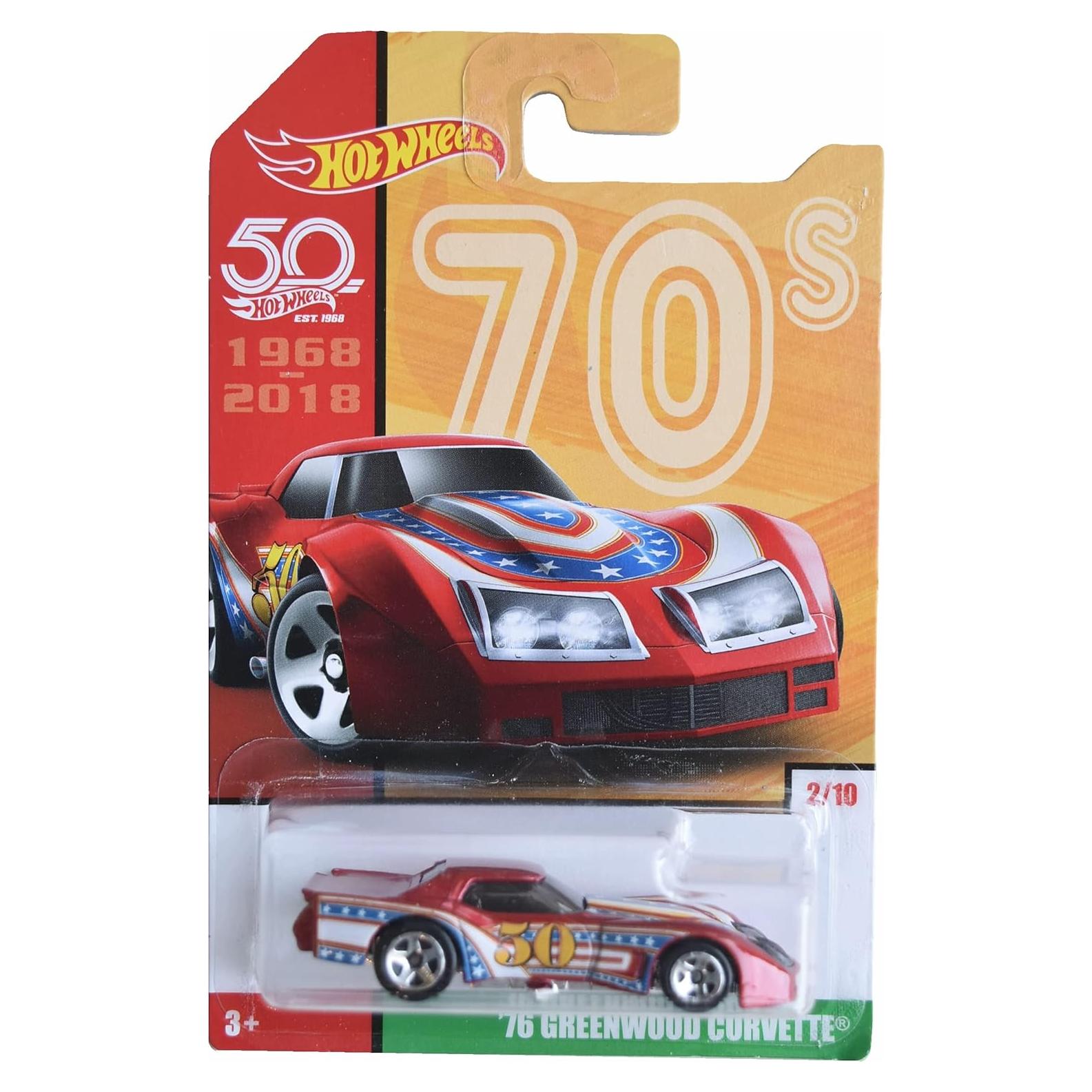 Auto de colección Hot Wheels Corvette Greenwood '76, rojo