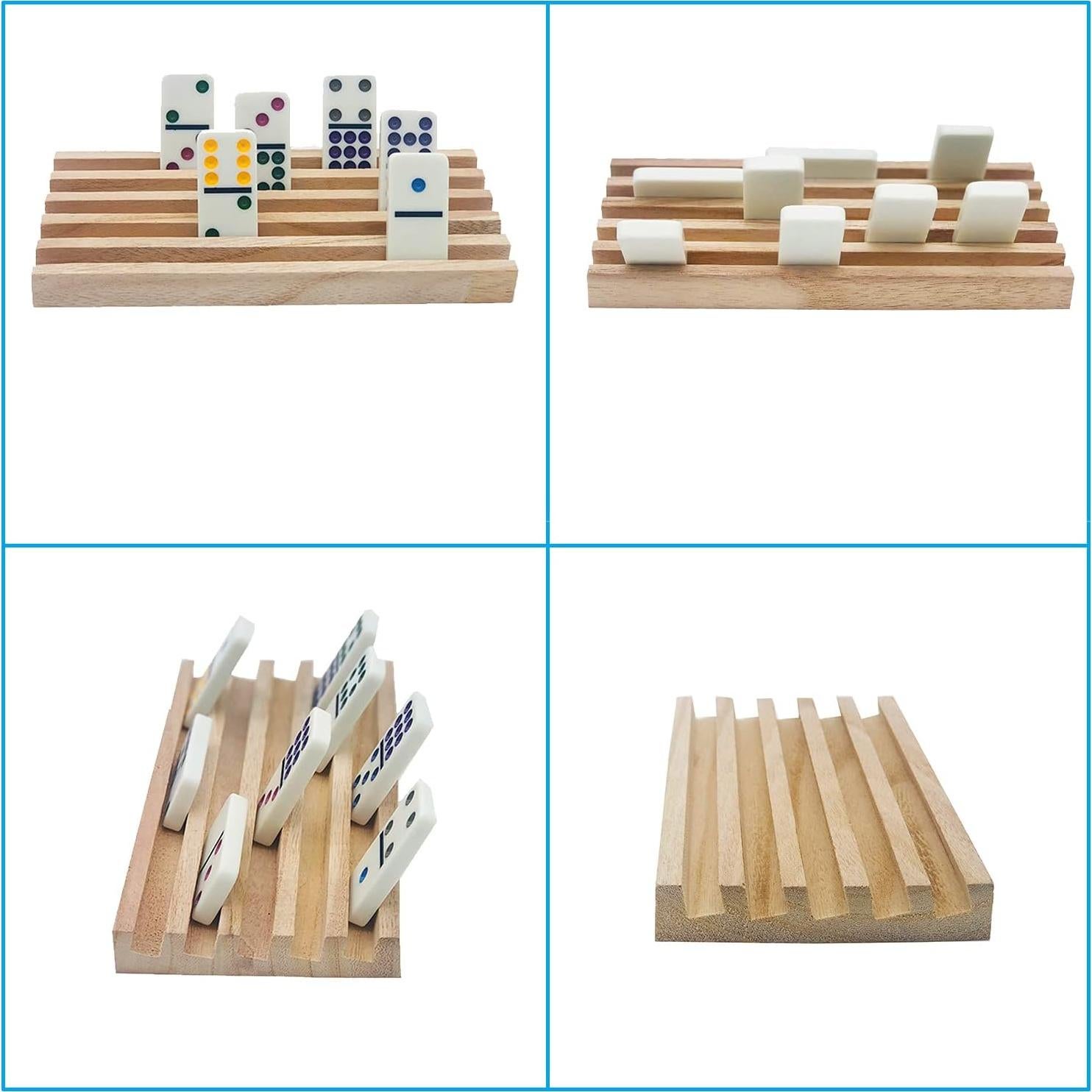 Juego de Racks de Dominó de Madera ESSAJOY Set de 8
