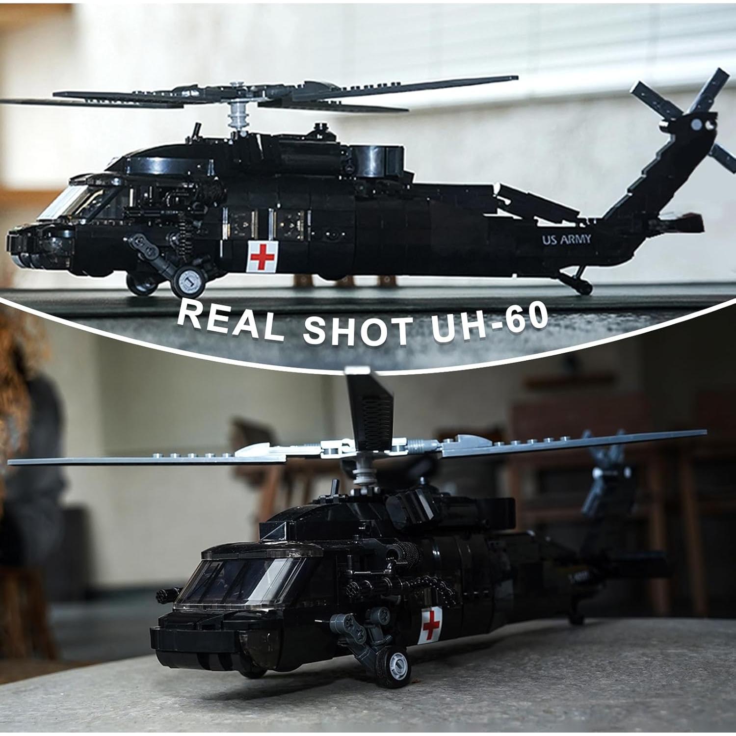 Conjunto de Helicóptero Militar UH-60 Black Hawk Sluban 692 PCS