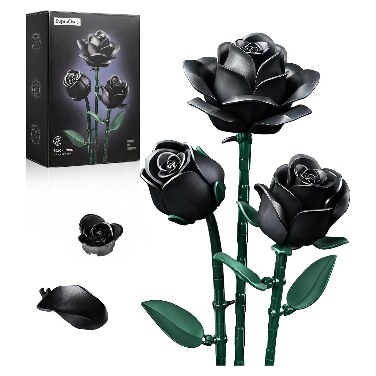 Set de Construcción Ramo de Rosas Negras iATOM - 3 Piezas