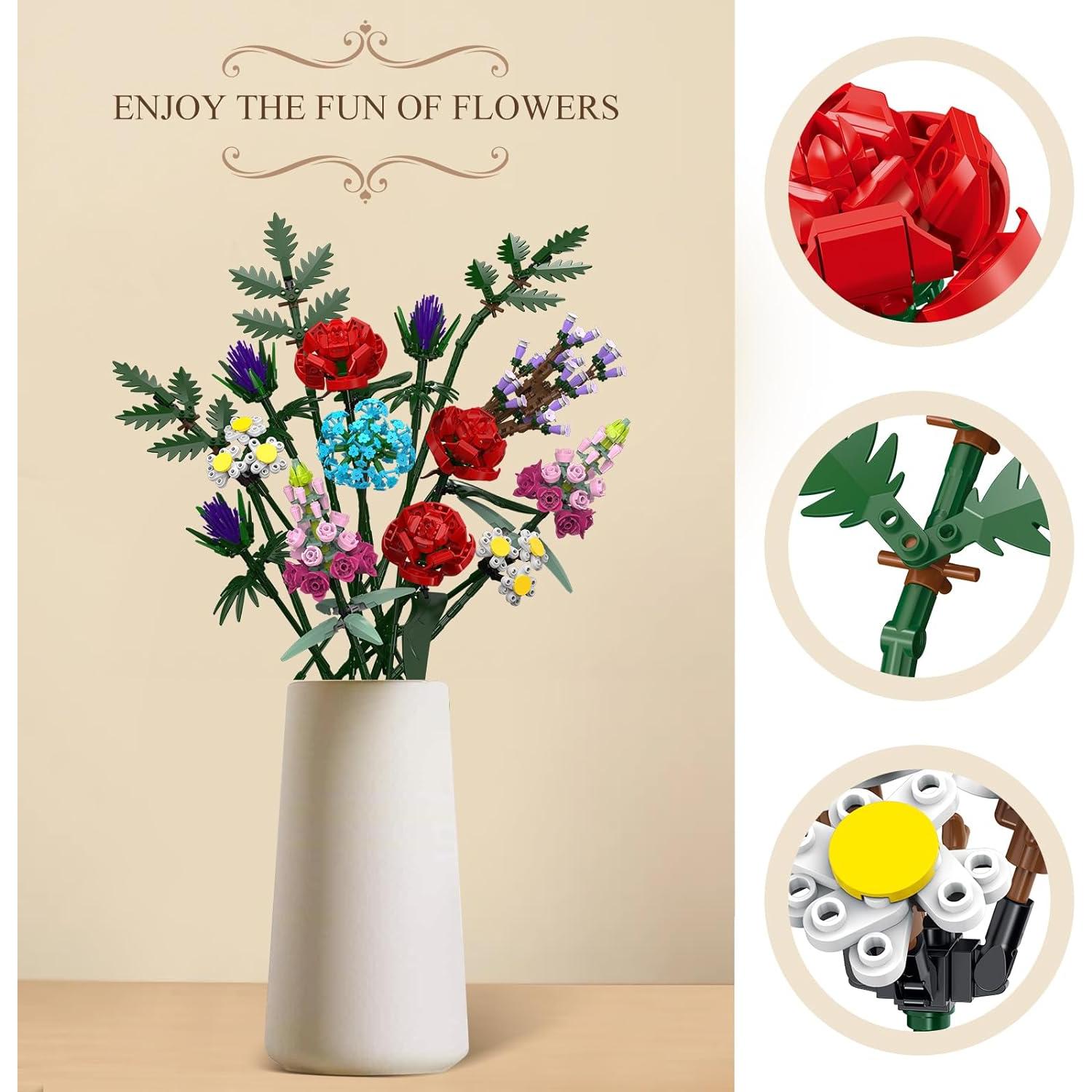 Kit de Construcción de Ramo de Flores Dexblocks 1000 Piezas