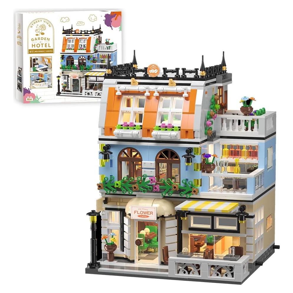 Conjunto de Edificios de Hotel Shan Tou - 1300 Piezas con LED