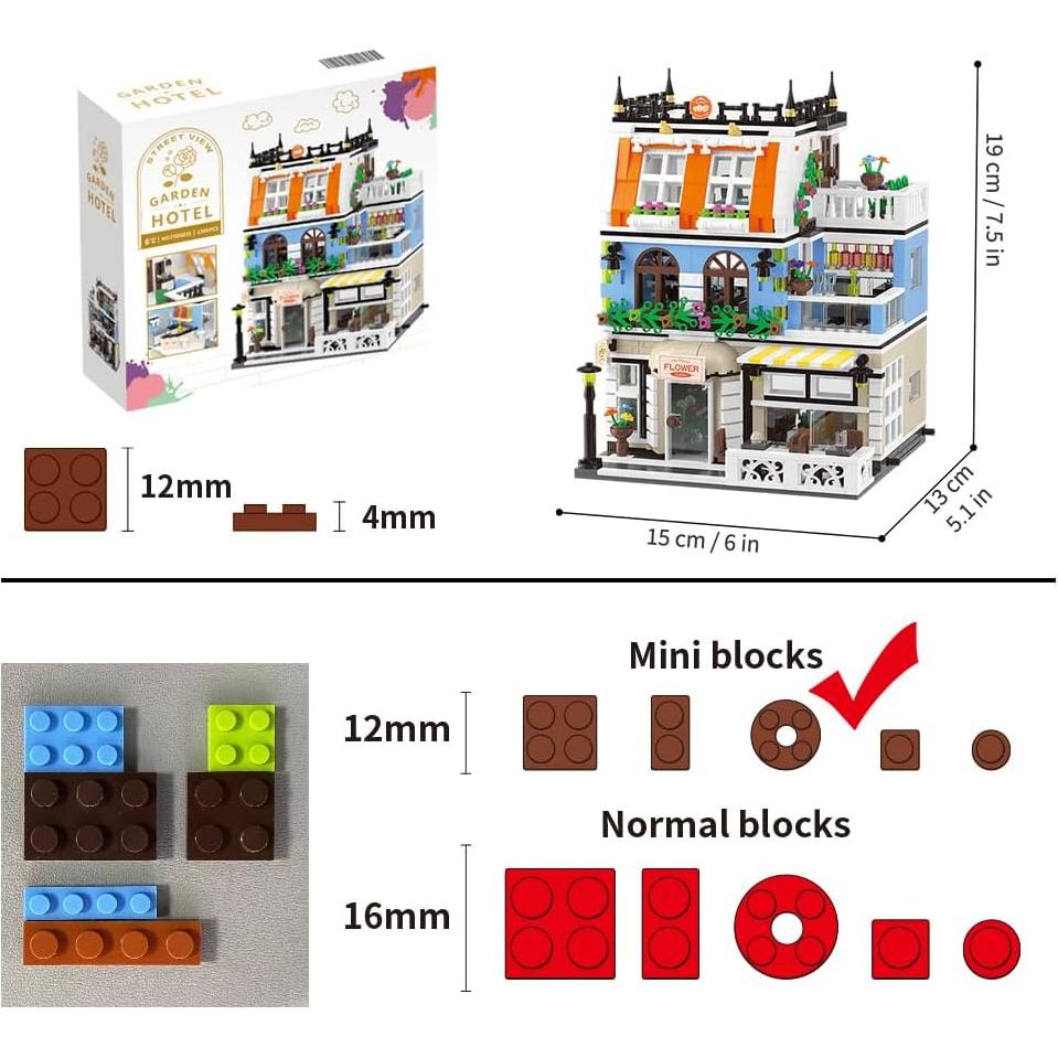 Conjunto de Edificios de Hotel Shan Tou - 1300 Piezas con LED