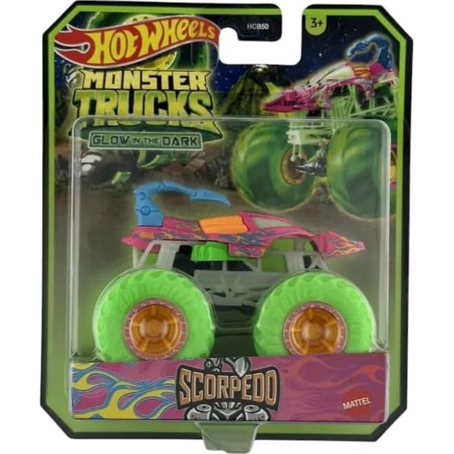 Paquete de 5 Camiones Monstruo Hot Wheels Brillan en la Oscuridad