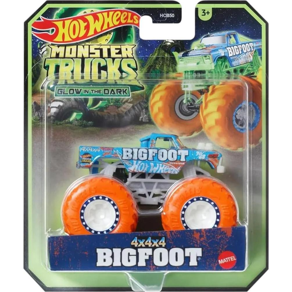 Paquete de 5 Camiones Monstruo Hot Wheels Brillan en la Oscuridad