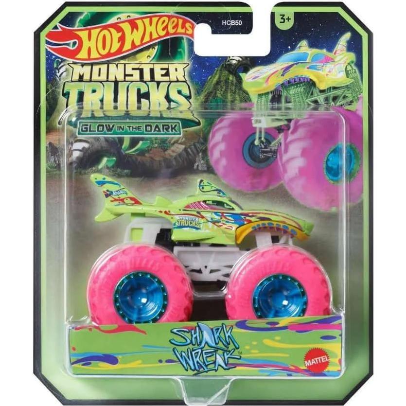 Paquete de 5 Camiones Monstruo Hot Wheels Brillan en la Oscuridad