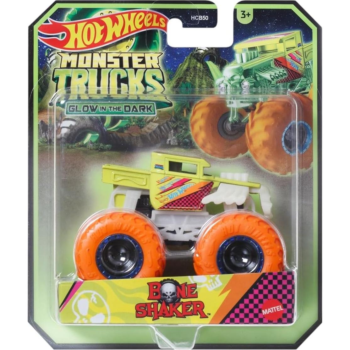 Paquete de 5 Camiones Monstruo Hot Wheels Brillan en la Oscuridad