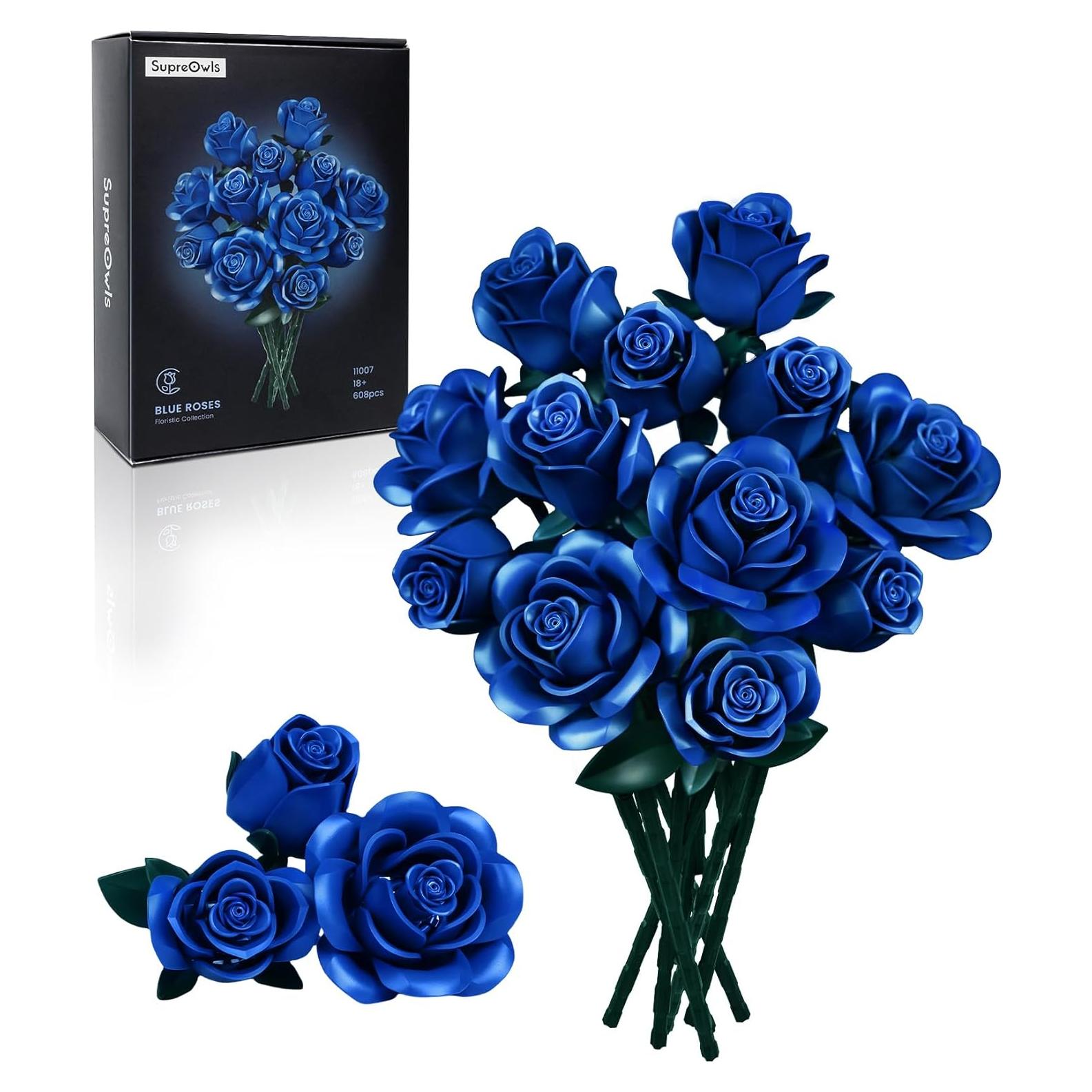 Set de Construcción Ramo de Rosas Azules iATOM IA11007 - Flores Artificiales