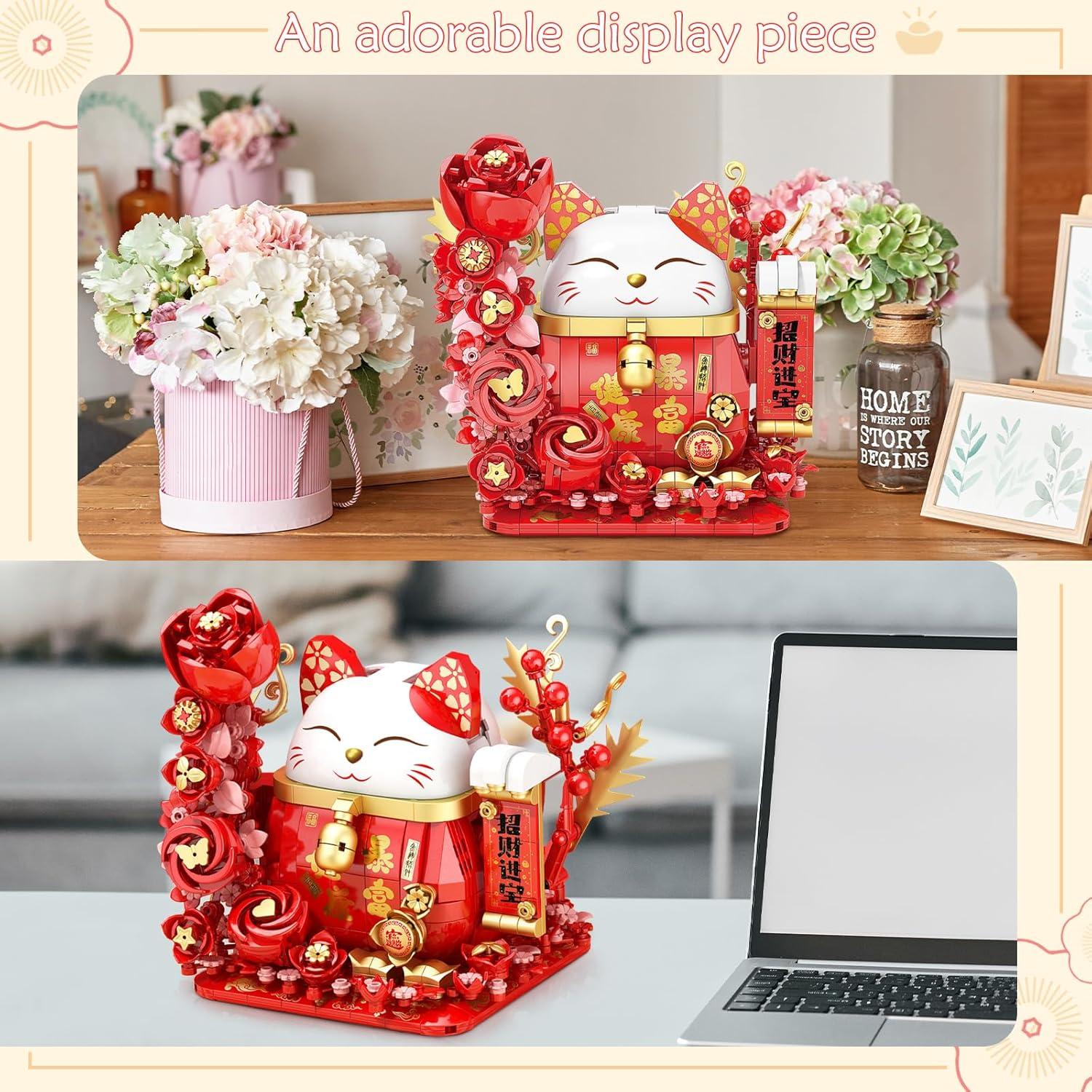 Juego de Bloques de Construcción Gato de la Suerte BDXEJV 868 Piezas