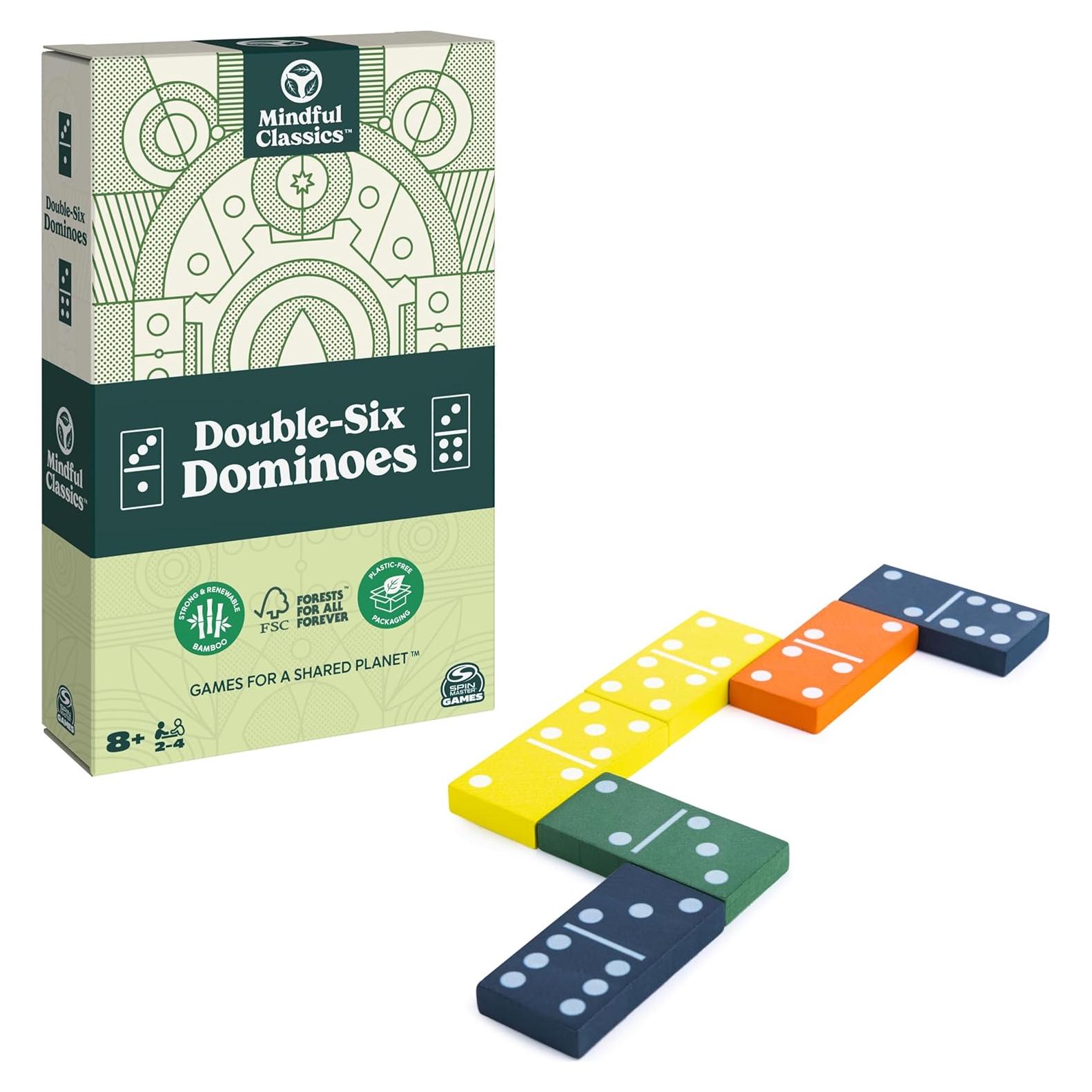 Dominó Doble-Seis de Madera Spin Master con Caja de Almacenamiento